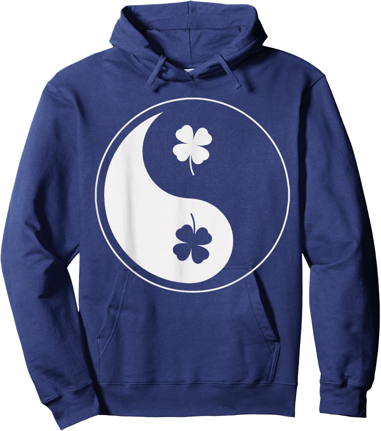 Shamrock Yin Yang Shirt Yoga Meditation St Patricks Day Hoodie - Hoodie | Navy
