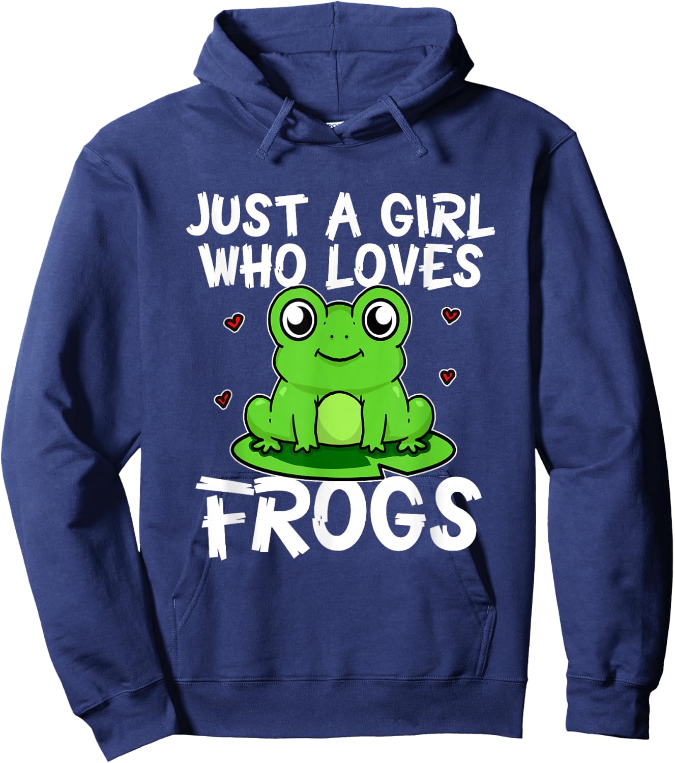 Just A Girl Who Loves Frogs Funny Frog Costume Hoodie - Hoodie | Navy