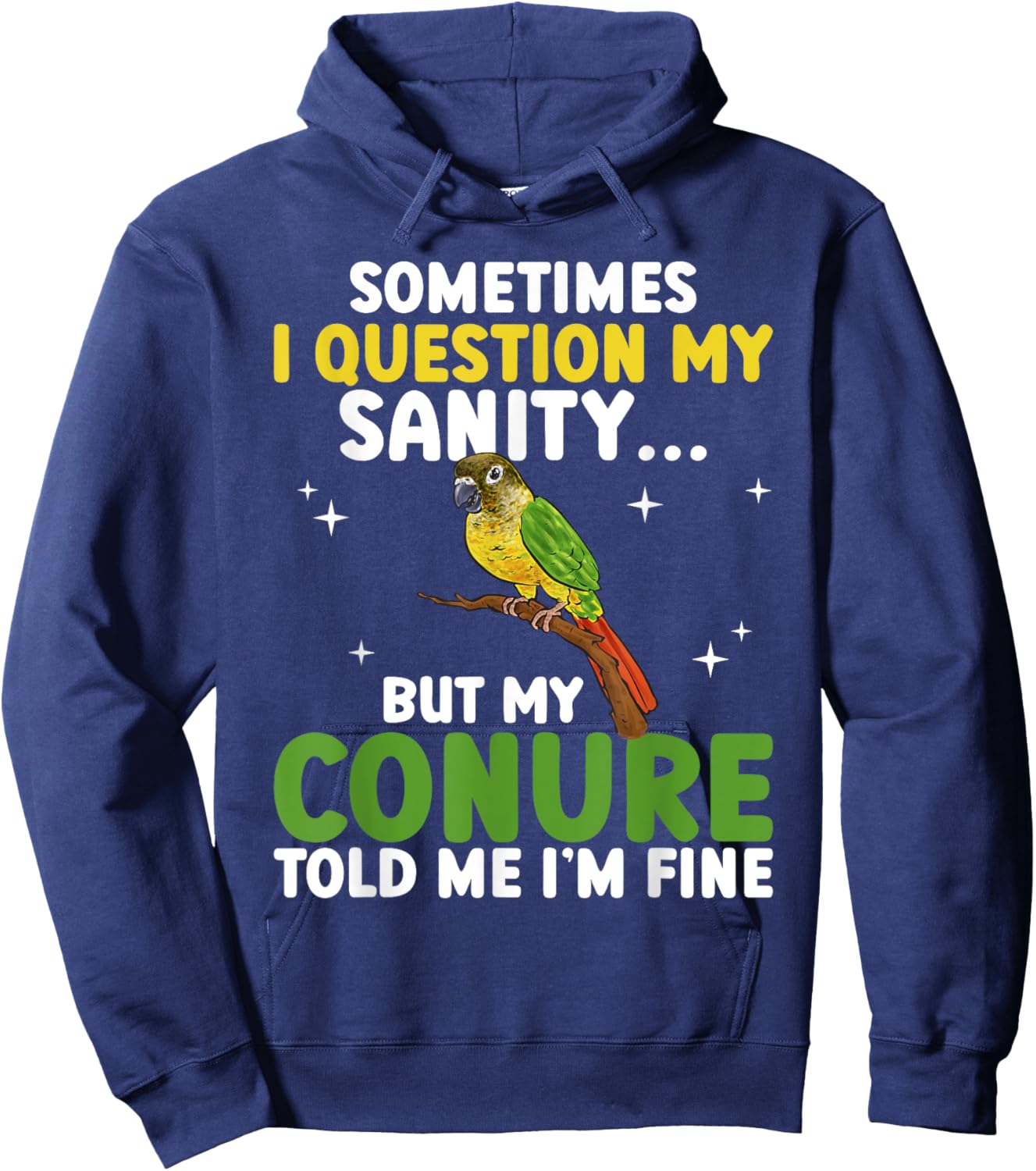 Green Cheek Conure Parrot Bird Conure Hoodie - Hoodie | Navy