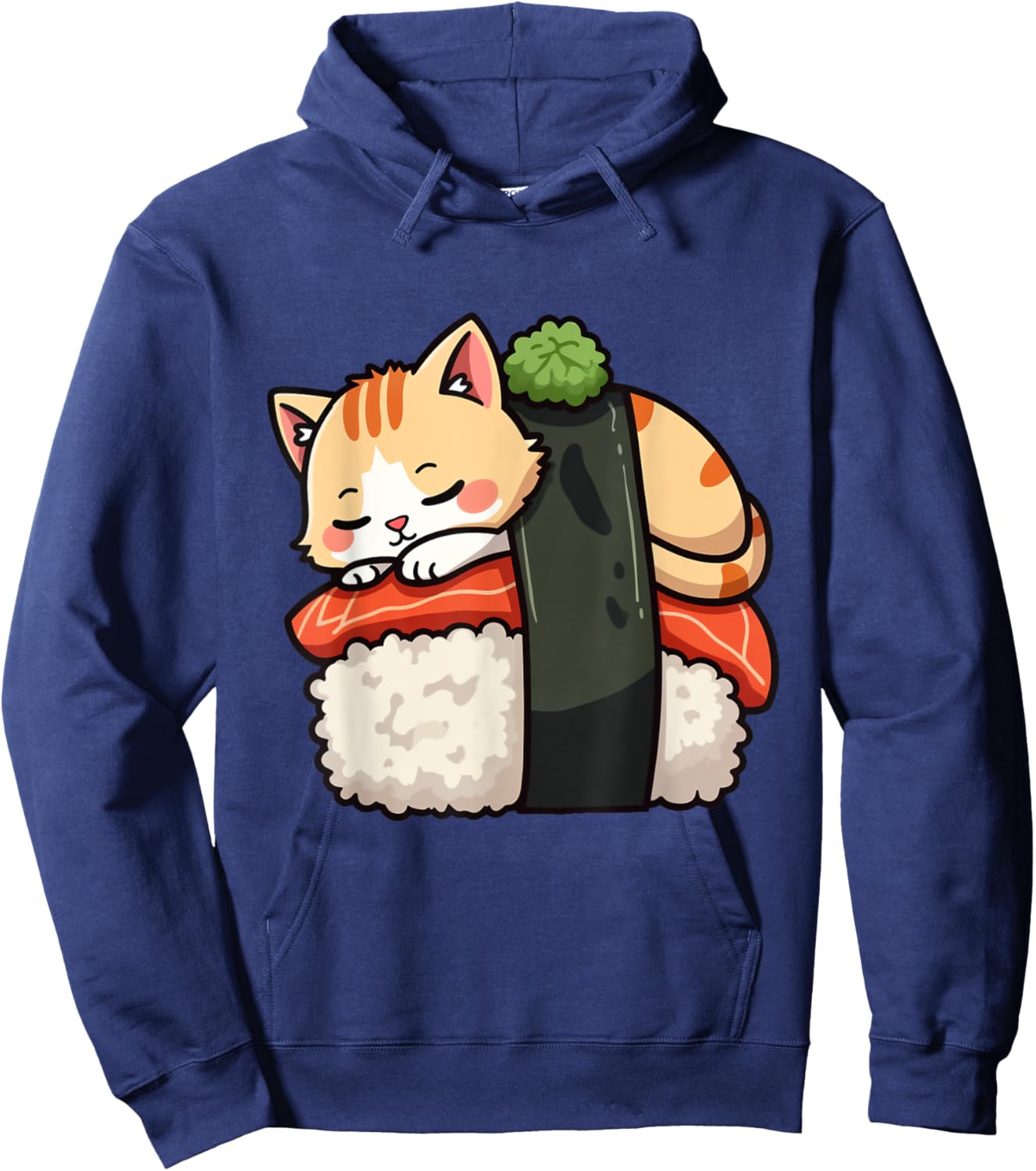 Cute Sushi Kawaii Cat Anime Neko Japanese for Girls Boys Hoodie - Hoodie | Navy
