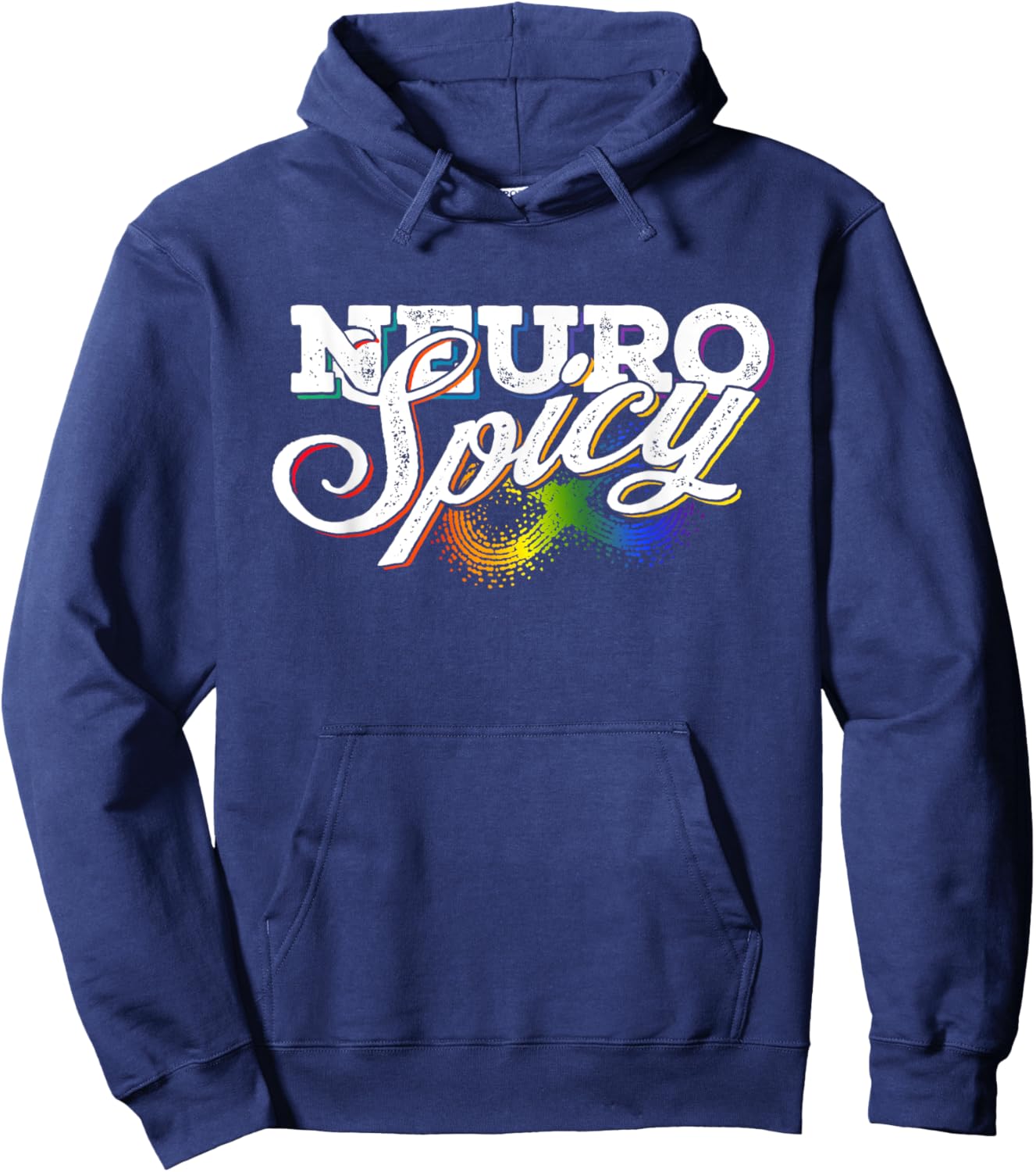 Rainbow Neurospicy Neurodiversity Neurodivergent ADHD Autism Hoodie - Hoodie | Navy