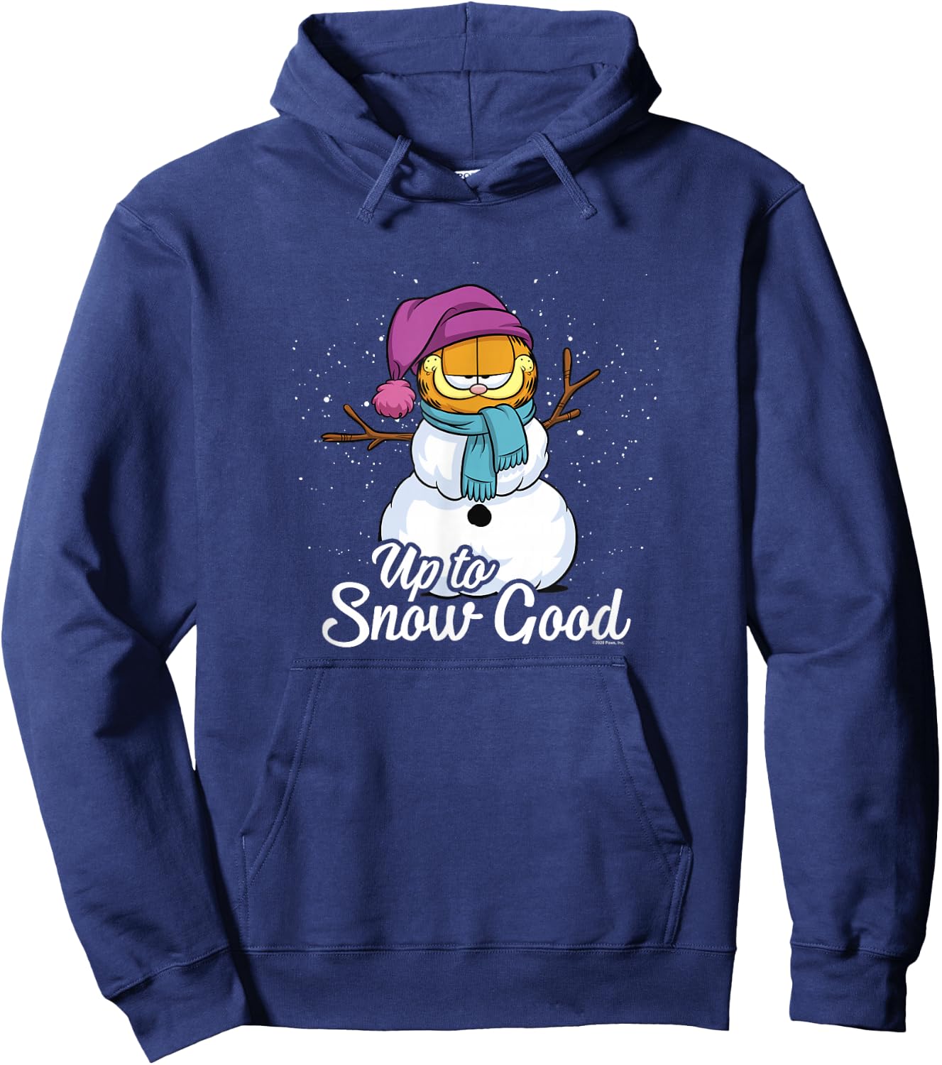 Garfield Up To Snow Good Garfield Snowman Hoodie - Hoodie | Navy
