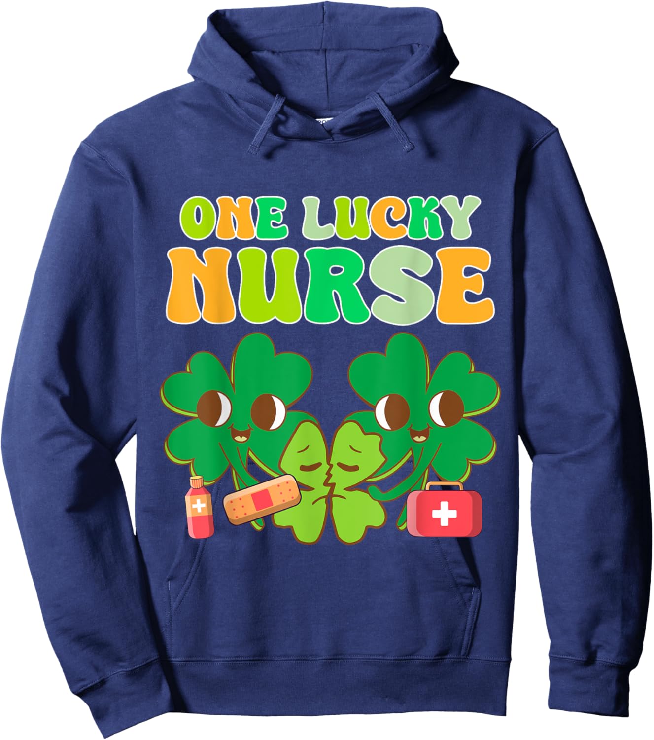 One Lucky Nurse Squad Scrubs Shamrock St Patrick's Day Women Hoodie - Hoodie | Navy