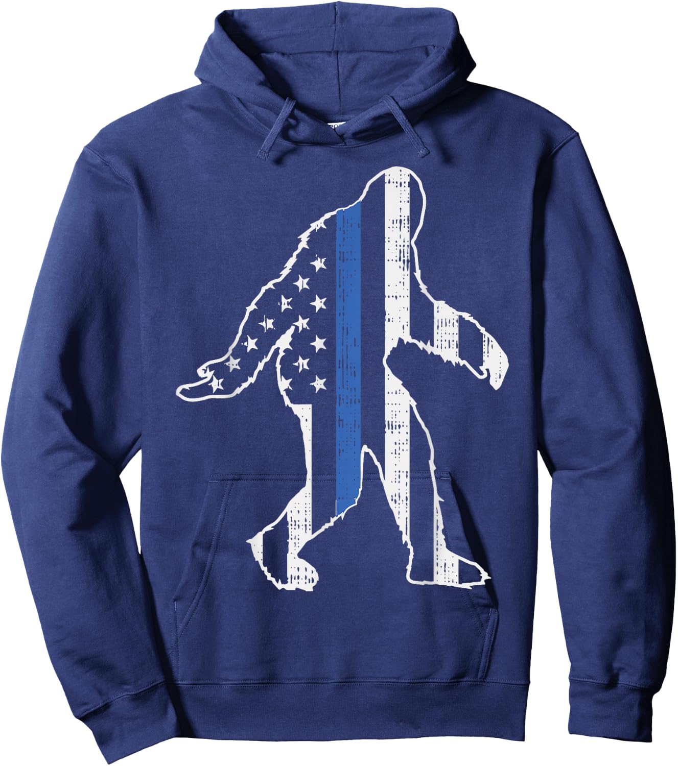 Thin Blue Line Bigfoot Law Enforcement LE Cop US Flag Police Hoodie - Hoodie | Navy