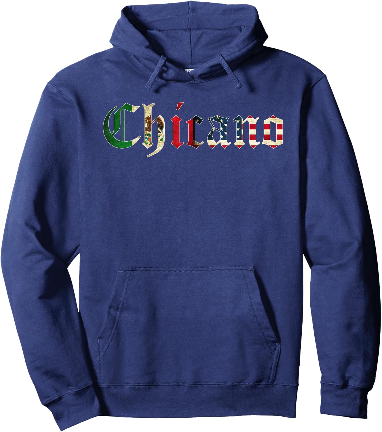 Chicano Mexican American Flag Hoodie - Hoodie | Navy