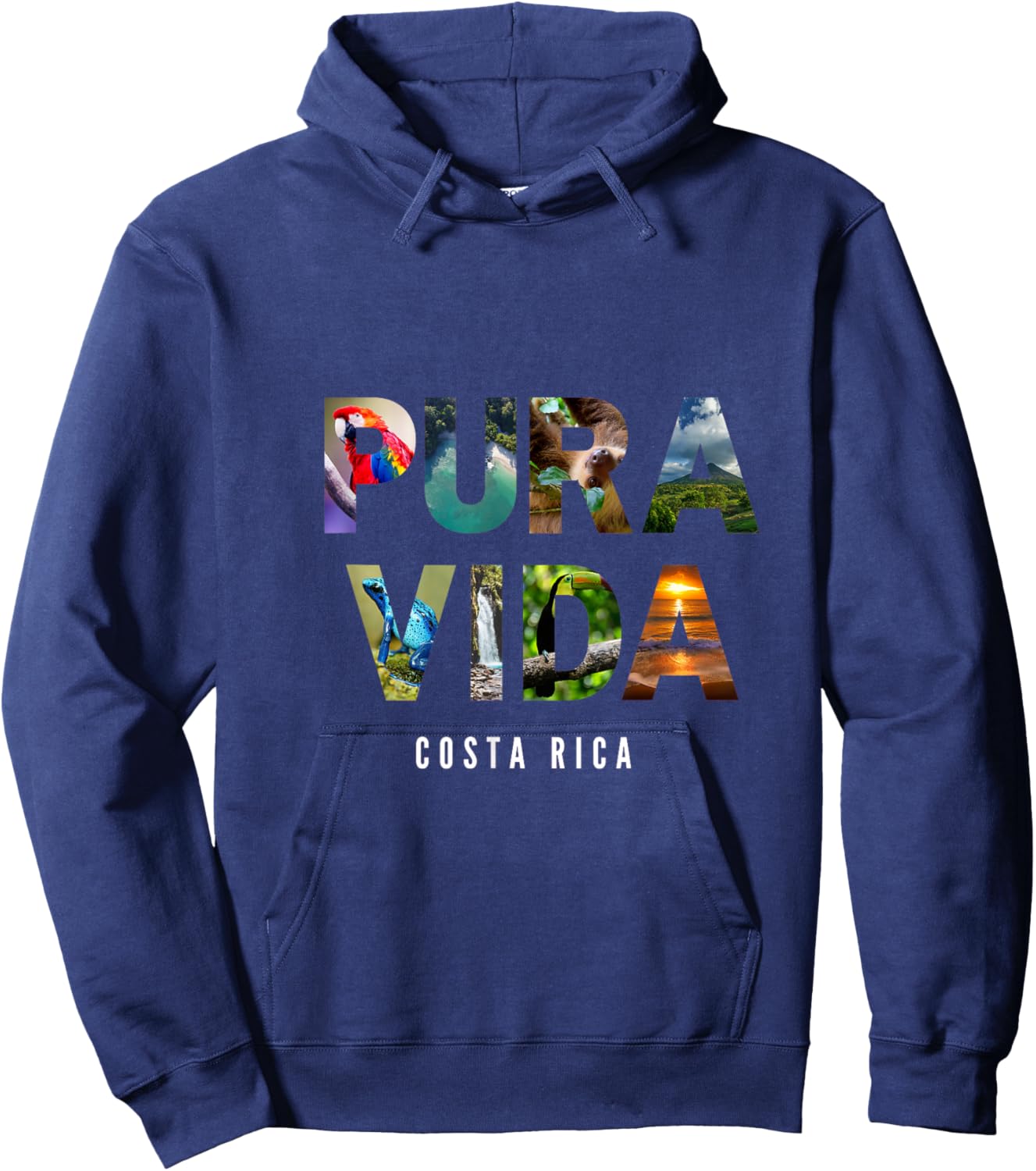 Pura Vida Costa Rica Tropical Vacation Souvenir Hoodie - Hoodie | Navy