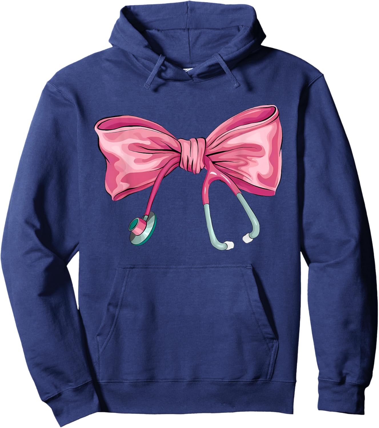 Nurse Coquette Stethoscope Bow Cute Women Girl Nurse Hoodie - Hoodie | Navy
