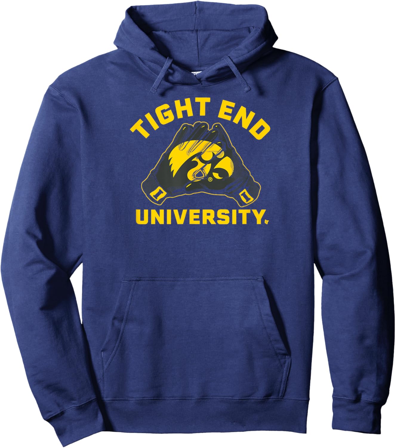 Iowa Football: Tight End University Gloves - Iowa Football Hoodie - Hoodie | Navy