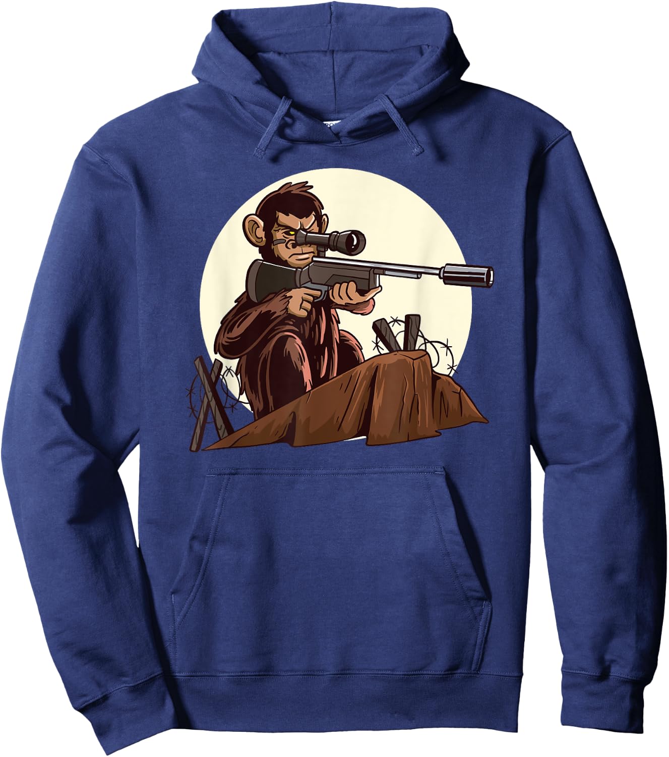 Monkey with a rifle funny gaming video game gift Hoodie - Hoodie | Navy