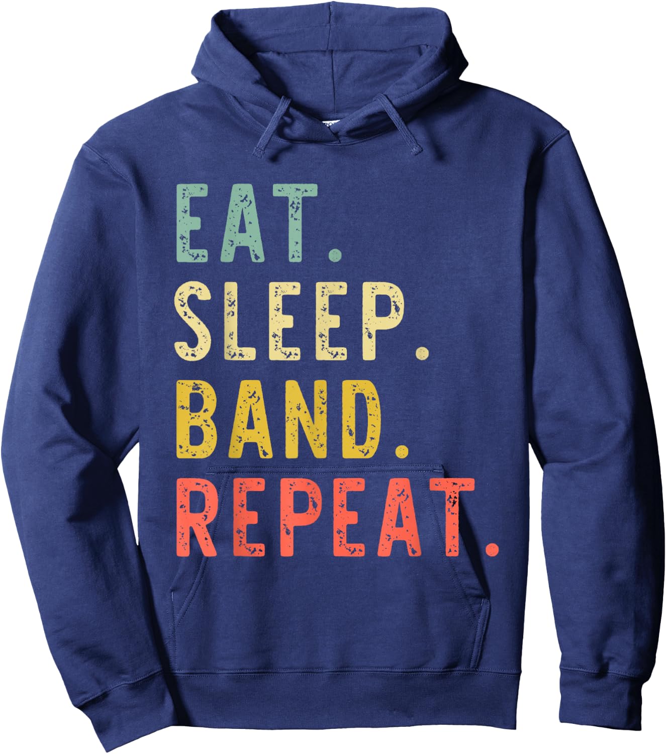 Eat Sleep Band Repeat Marching Director Retro Vintage Hoodie - Hoodie | Navy