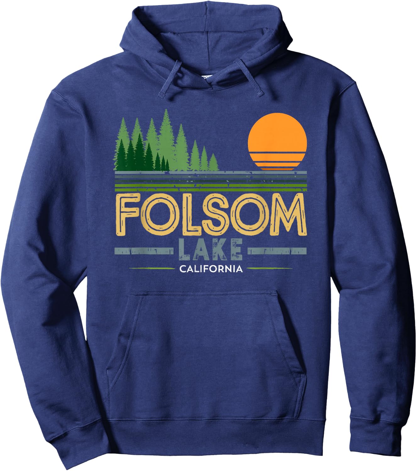 Vintage Folsom Lake California Hoodie - Hoodie | Navy
