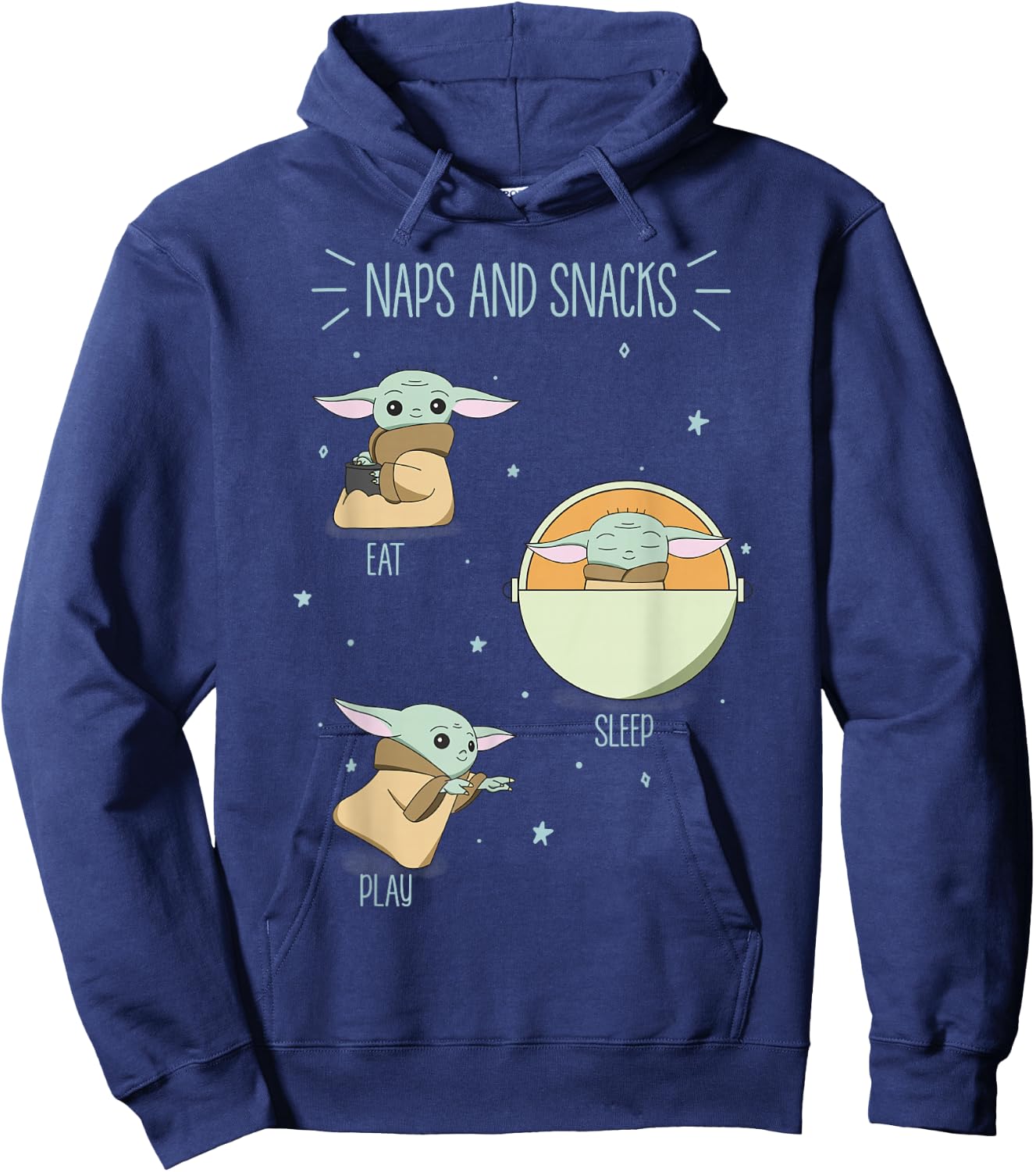 Star Wars The Mandalorian The Child Naps And Snacks Doodles Hoodie - Hoodie | Navy