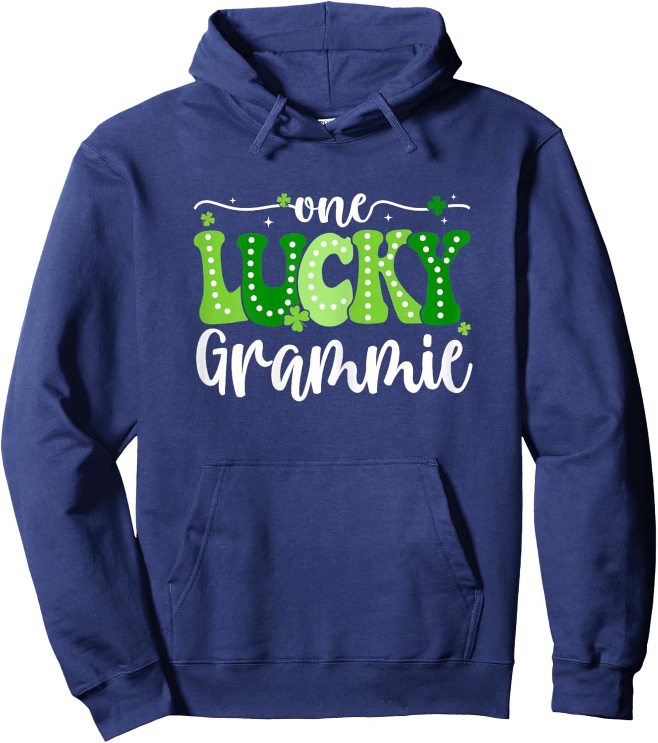 One Lucky Grammie Groovy Retro Grammie St Patrick's Day Hoodie - Hoodie | Navy