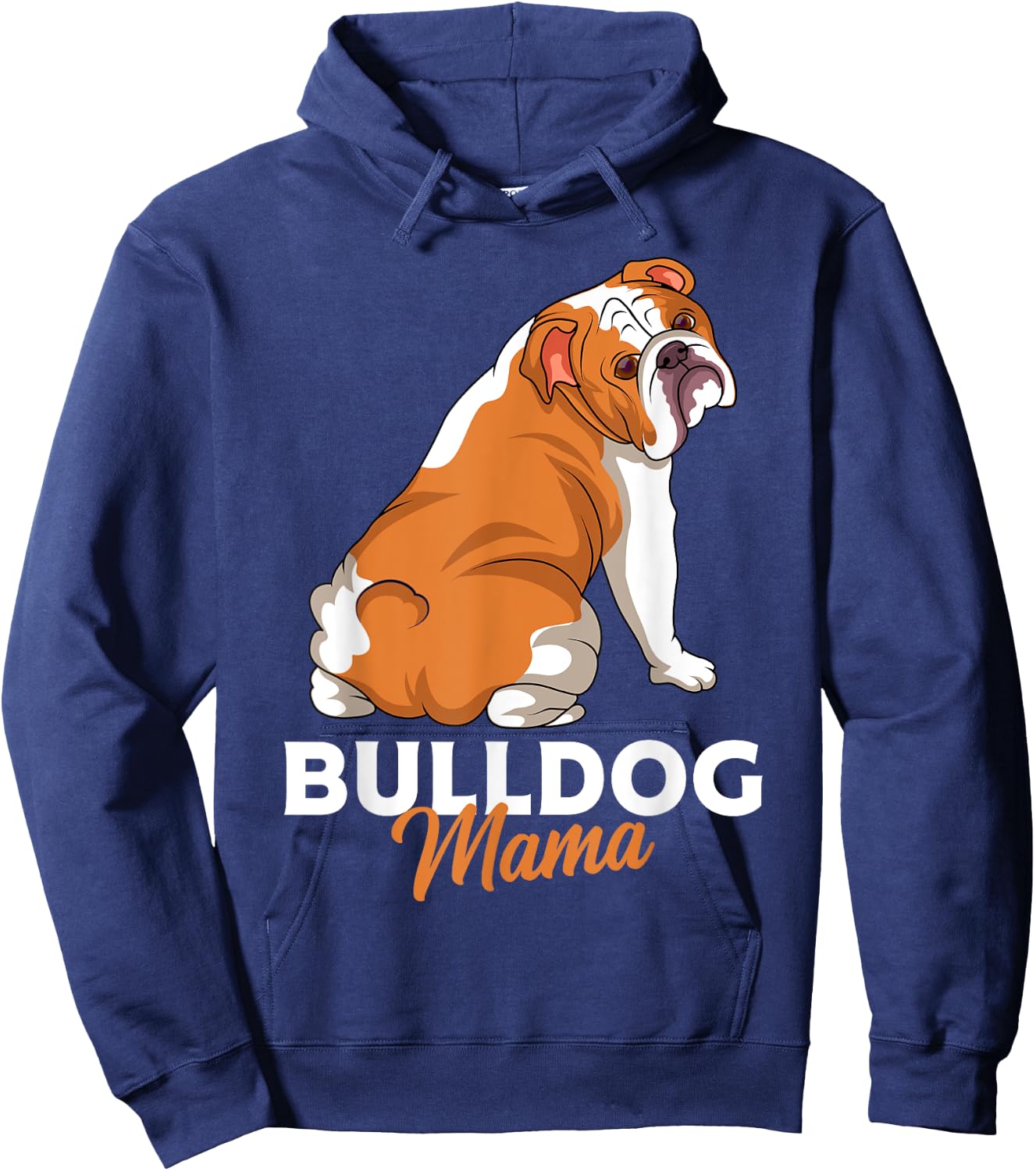 English Bulldog Dogs Mum Woman Gift Hoodie - Hoodie | Navy