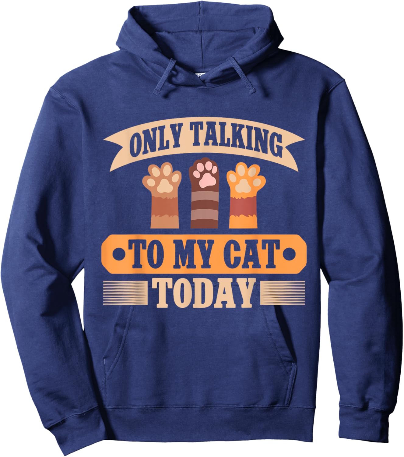 Only Talking to My Cat Today Cat Dad Hoodie - Hoodie | Navy