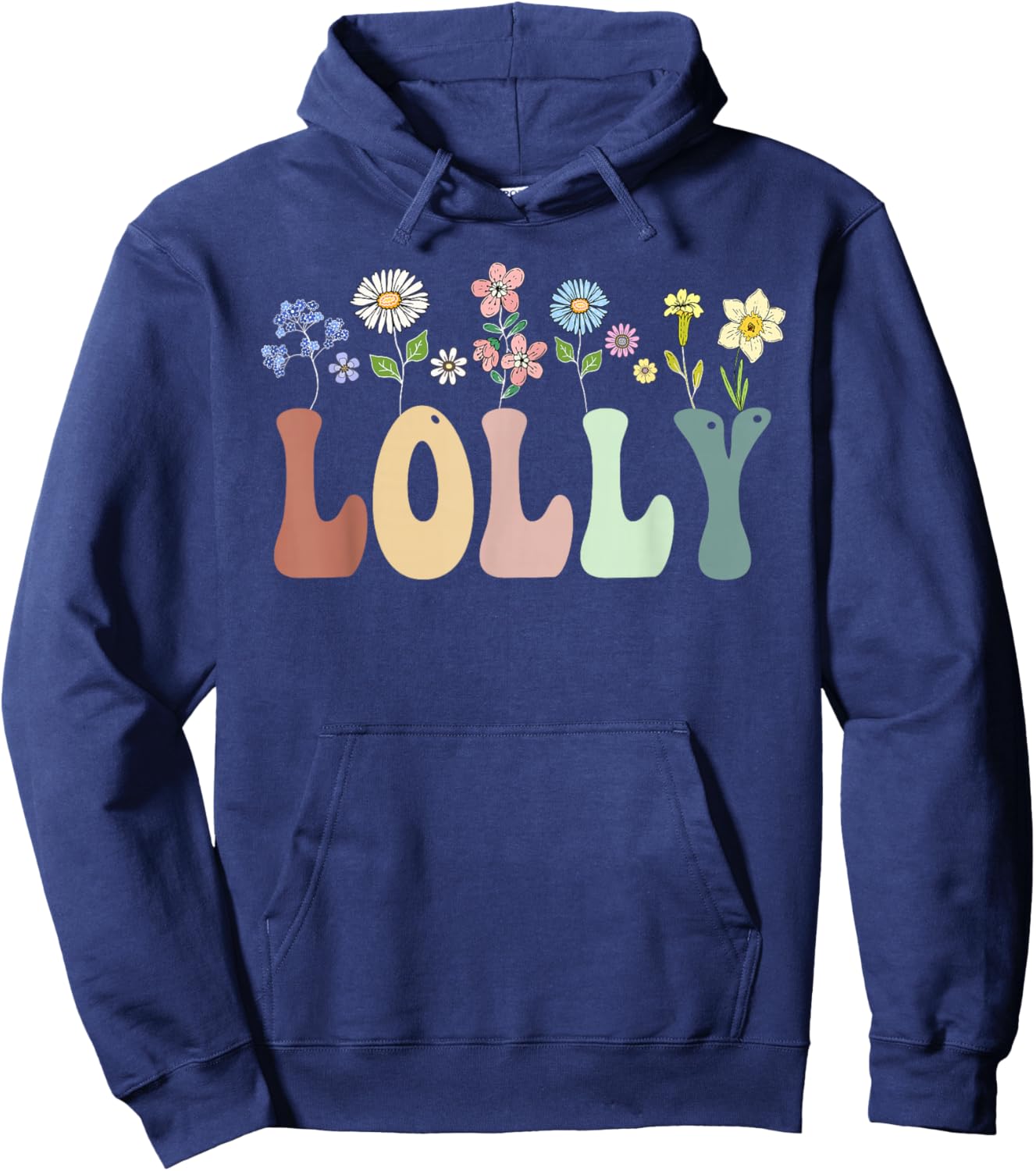 Lolly Gifts Women Wildflower Floral Design Lolly Hoodie - Hoodie | Navy