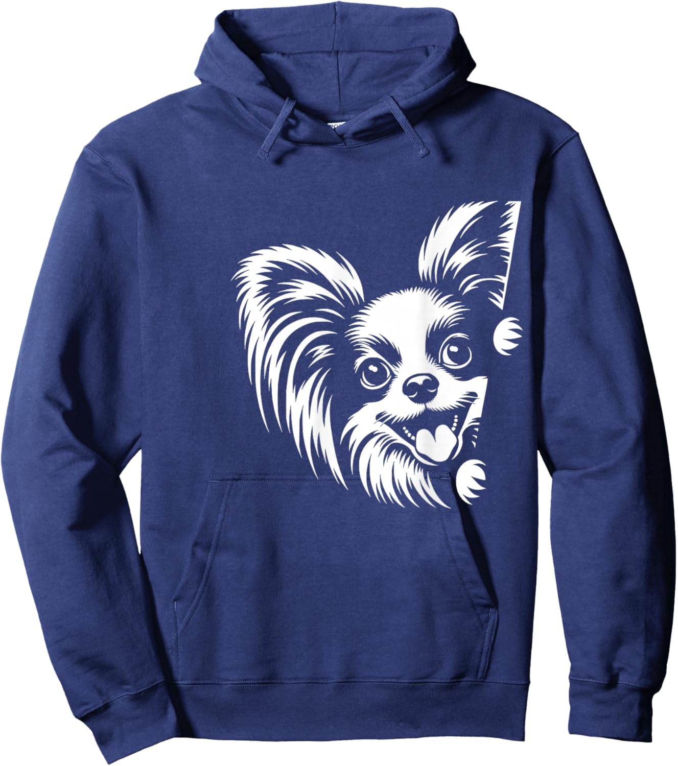 Cute Peeking Papillon Dog Graphic Design Hoodie - Hoodie | Navy