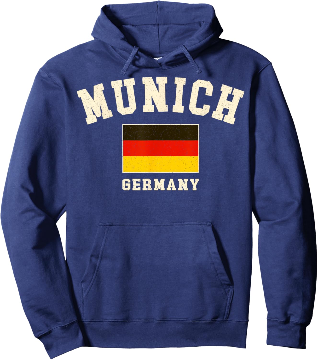 Vintage Munich Germany German Flag Souvenir Retro Graphic Hoodie - Hoodie | Navy