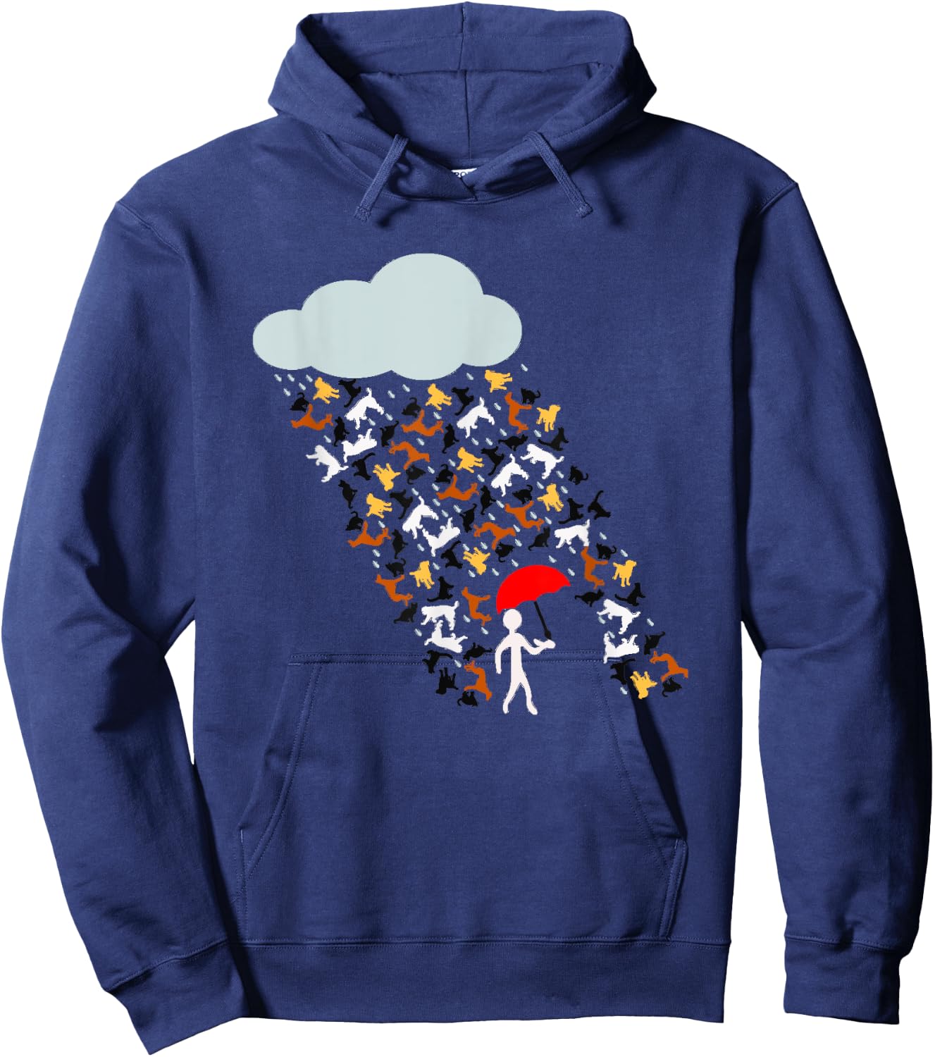 It's Raining Cats And Dogs Funny Cat Dog Women Kids Hoodie - Hoodie | Navy