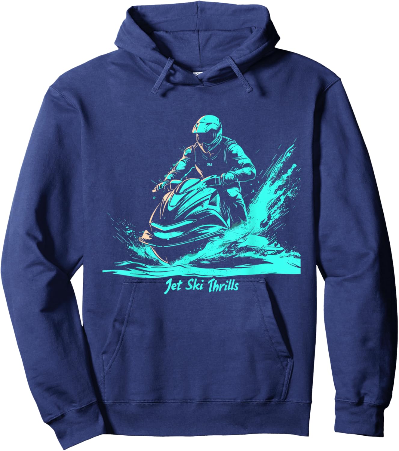Jet Ski Adventure Water Sports , Black, S Hoodie - Hoodie | Navy