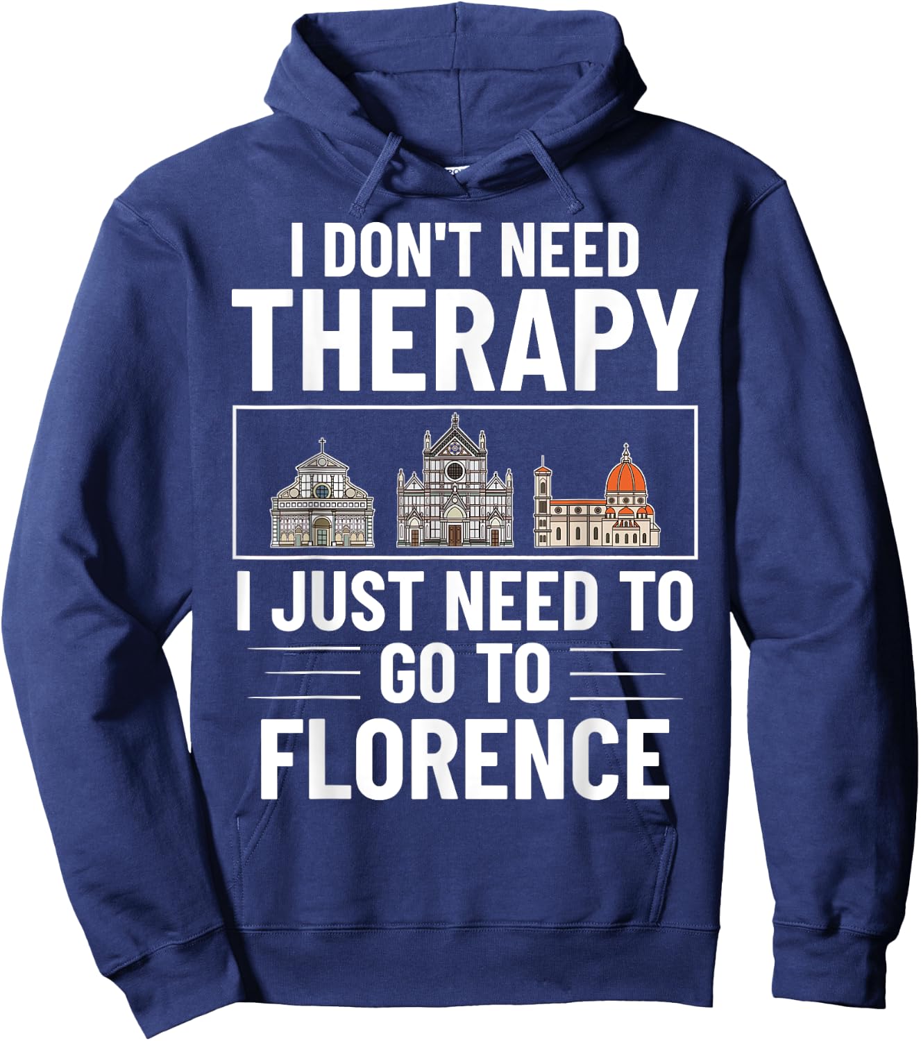 Florence Italy City Skyline Map Travel Hoodie - Hoodie | Navy