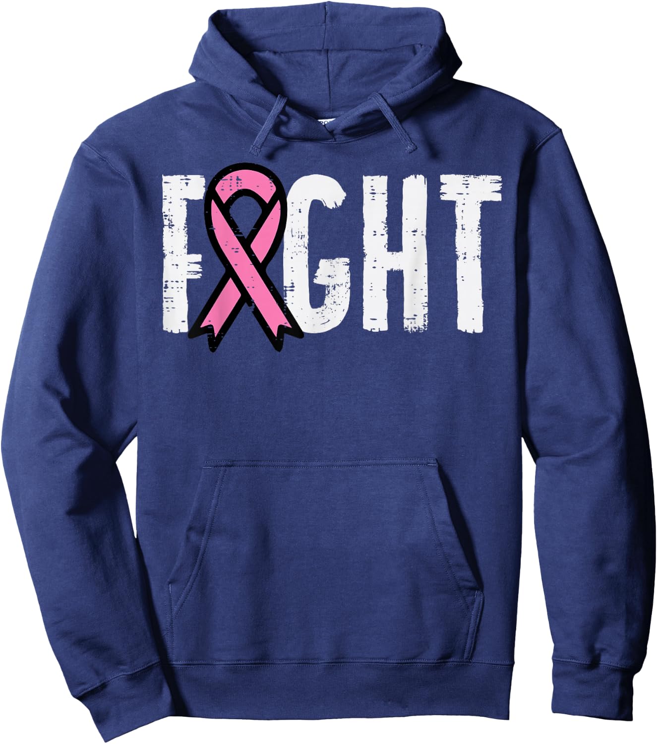 Fight Pink Ribbon Breast Cancer Awareness Men Women Kids Hoodie - Hoodie | Navy