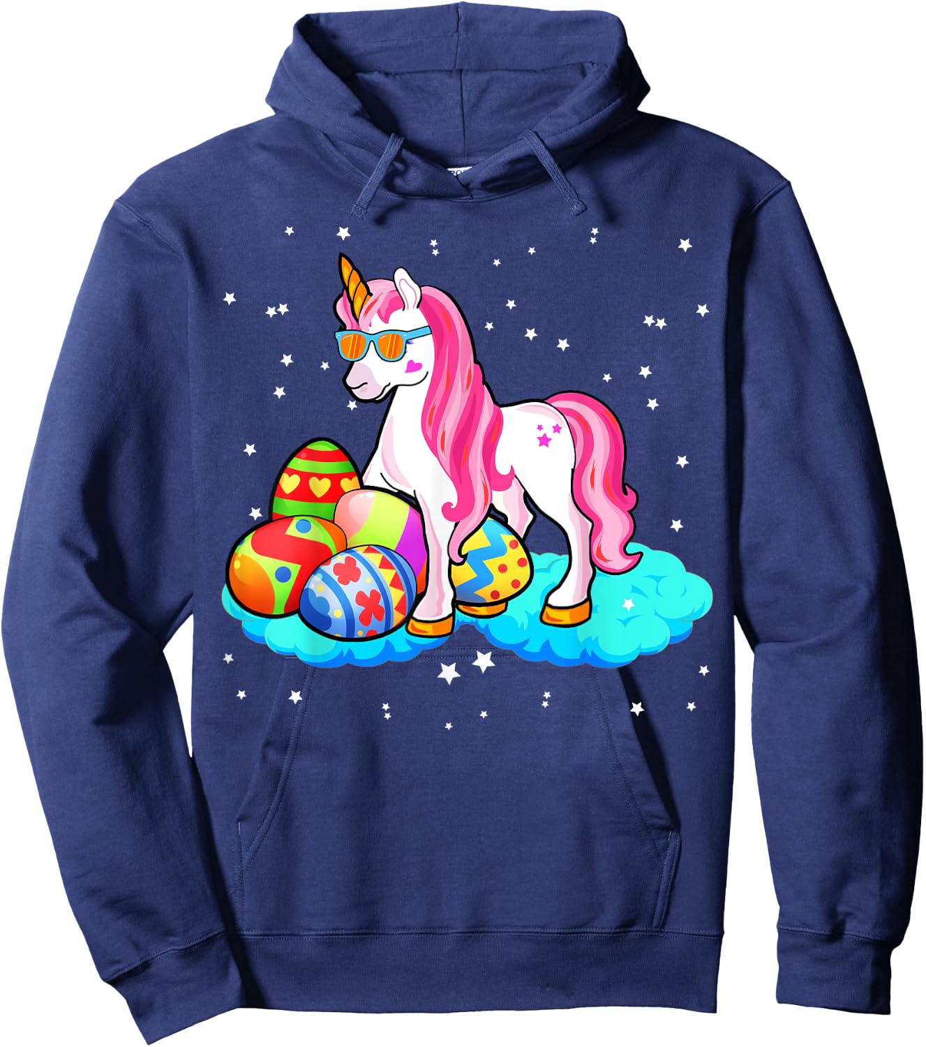 Girl Easter Unicorn Shirt Easter Girl Shirt Unicorn Easter Hoodie - Hoodie | Navy