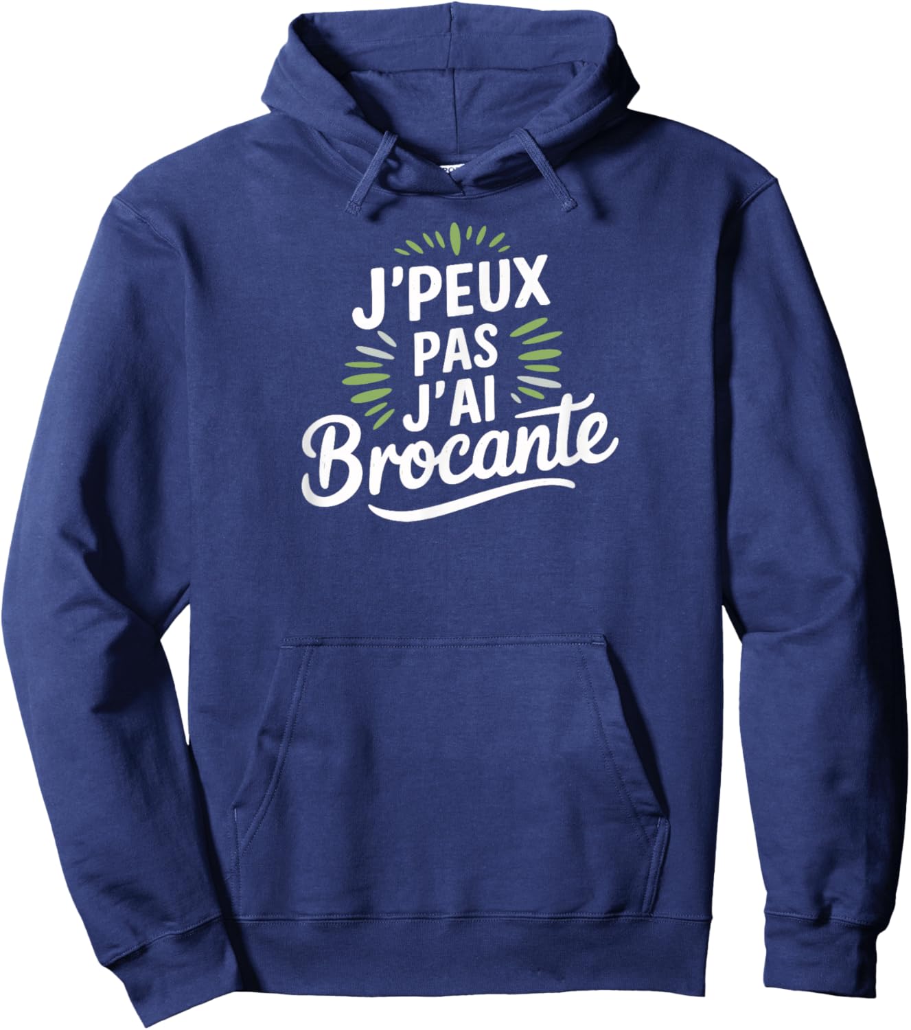 J'peux pas j'ai brocante Black S Classic Fit Short Sleeve Letter Print, Black, S Hoodie - Hoodie | Navy