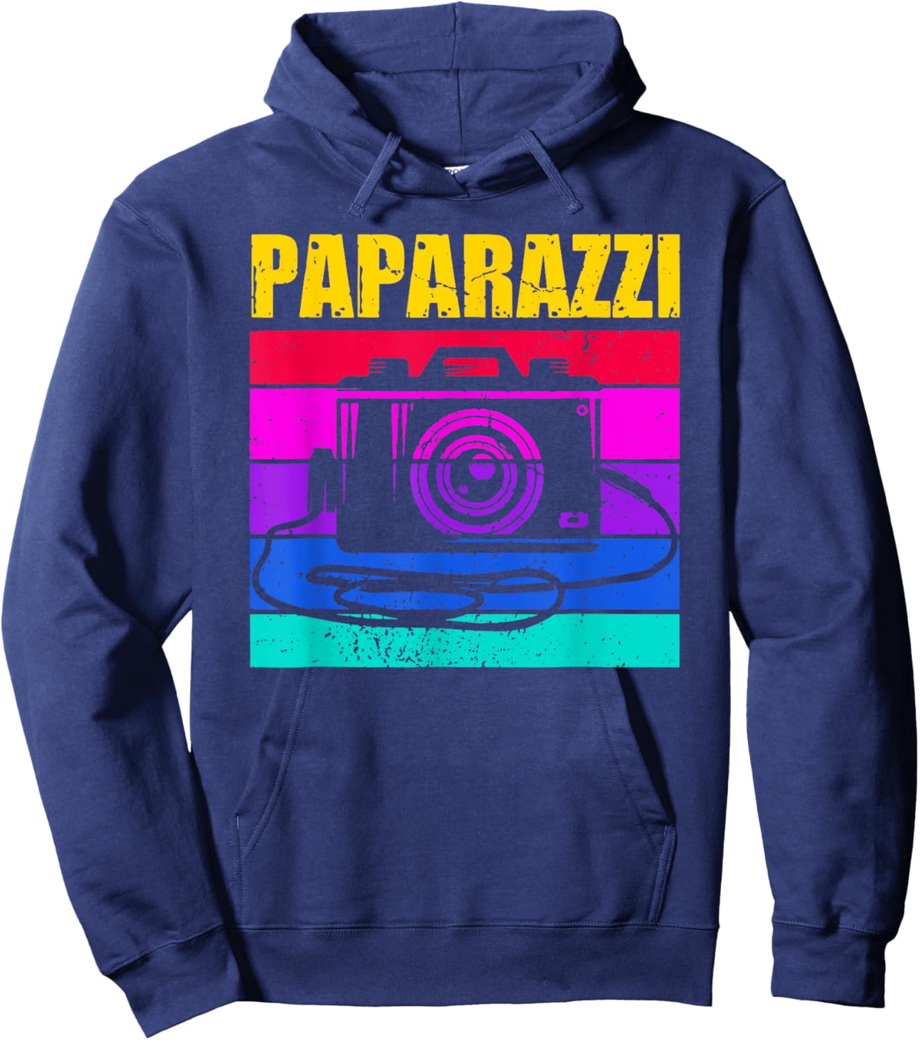 Vintage Paparazzi Camera Lover Photographer Daddy Hoodie - Hoodie | Navy