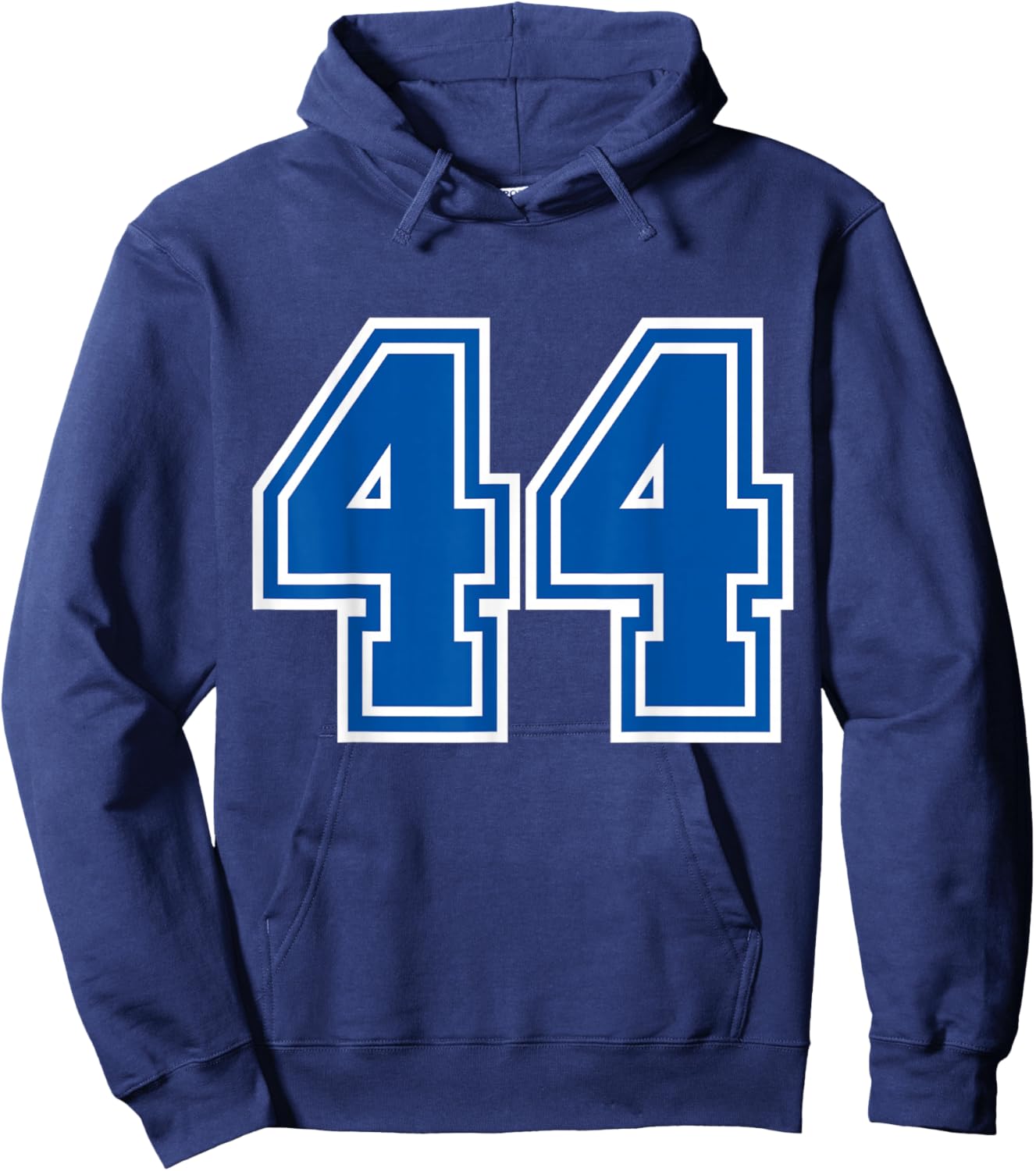 White Blue Sports Team Number 44 Hoodie - Hoodie | Navy