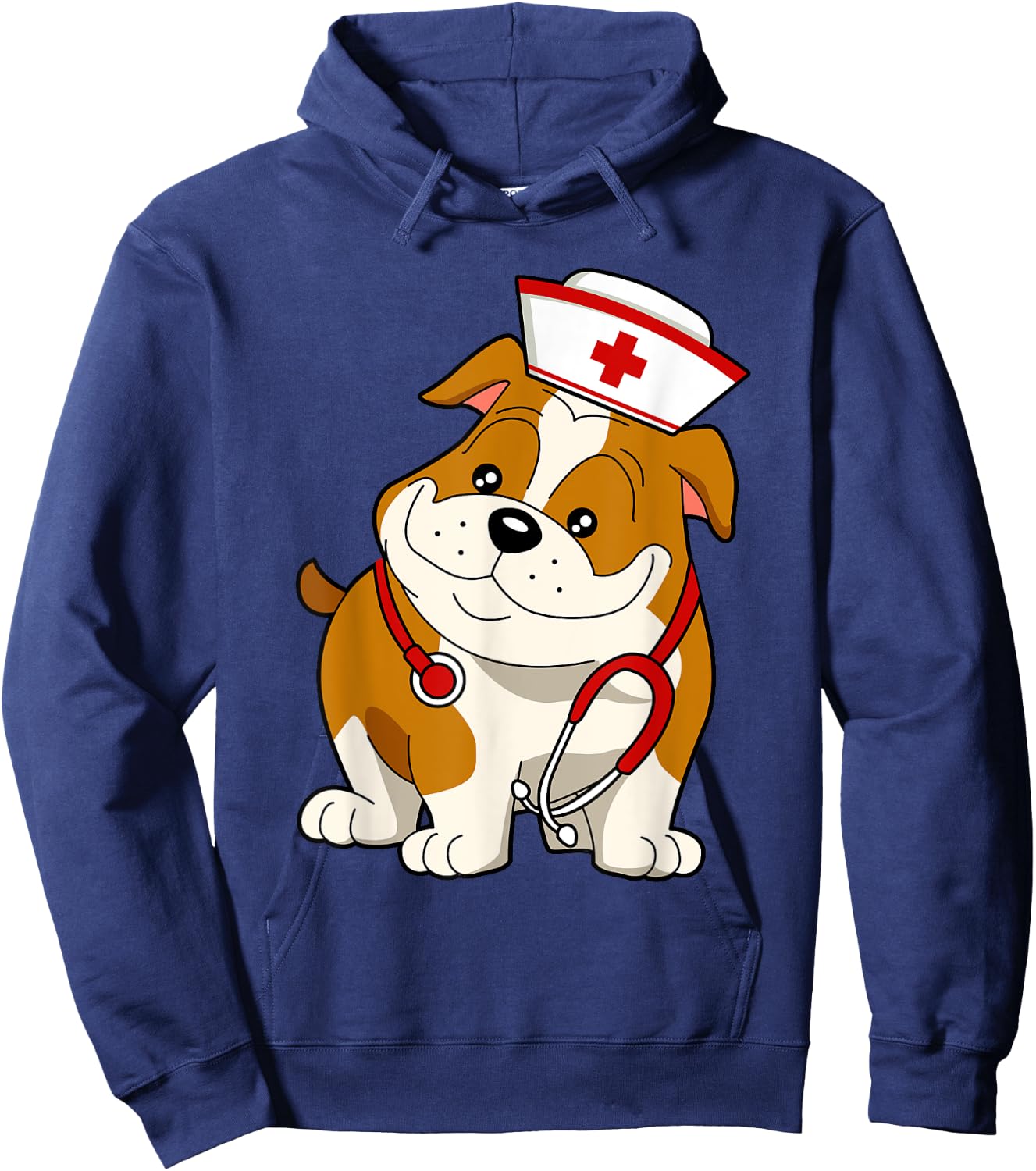 Bulldog Dog Nurse appreciation International Nurse Day Men Women Kids Hoodie - Hoodie | Navy