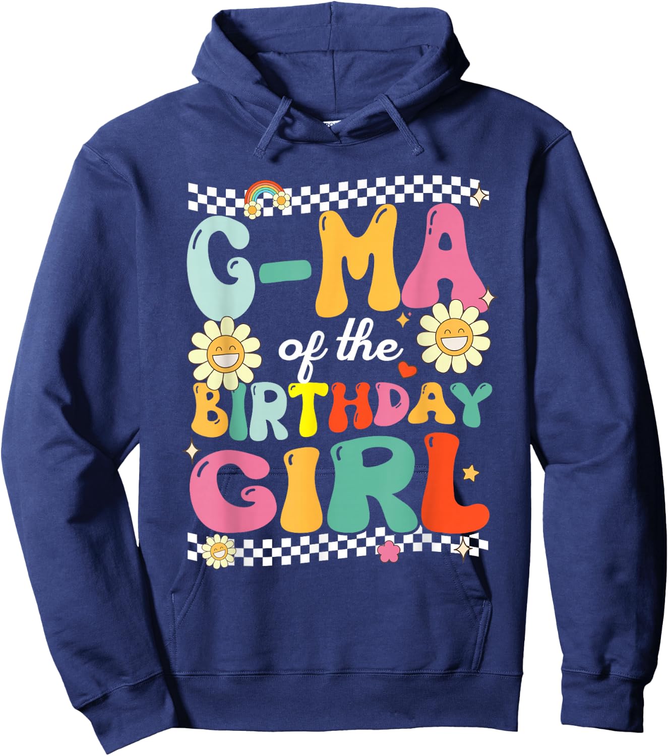 G Ma of The Birthday Girl Family Groovy Birthday Party Hoodie - Hoodie | Navy