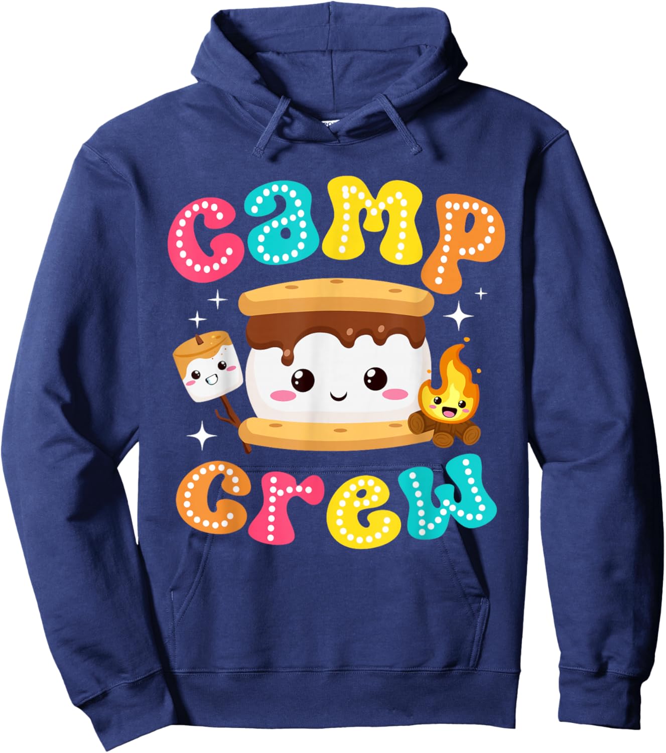 Camp Crew S'mores Marshmallow Camping Family Vacation Girls Hoodie - Hoodie | Navy