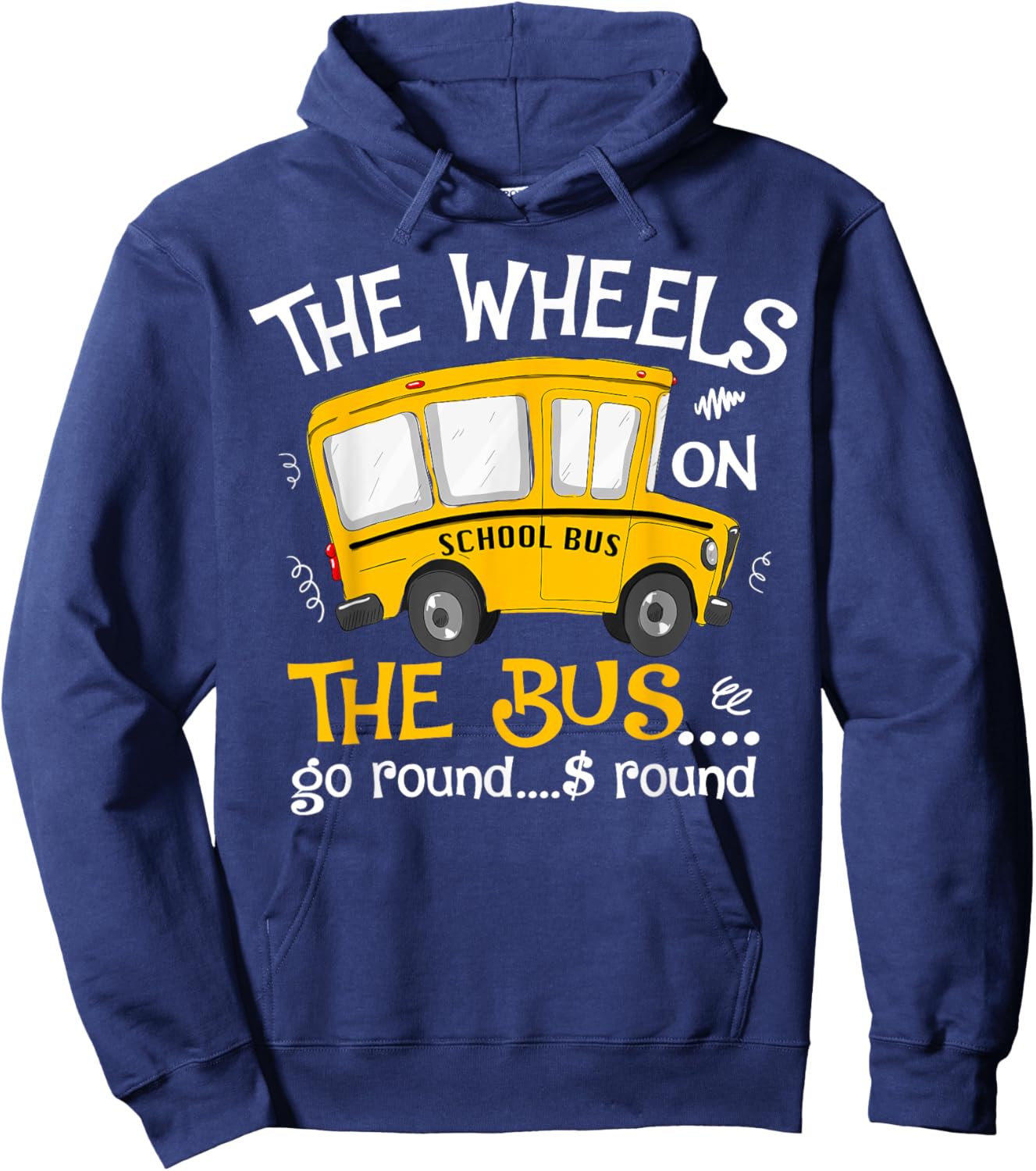 Back To School The Wheels On The Bus Toddler Kids Hoodie - Hoodie | Navy