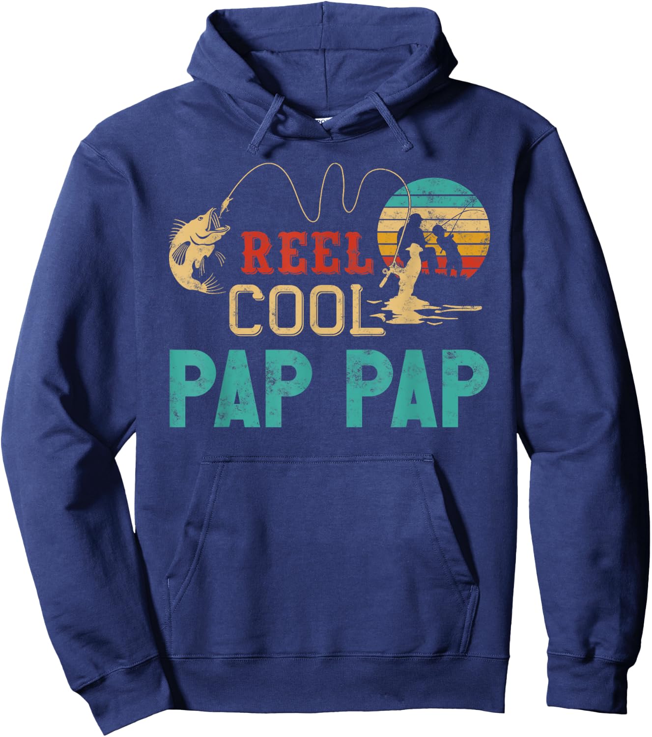 Reel cool Pap Pap Fishing Father’s Day gift Fisherman G-Dad Hoodie - Hoodie | Navy