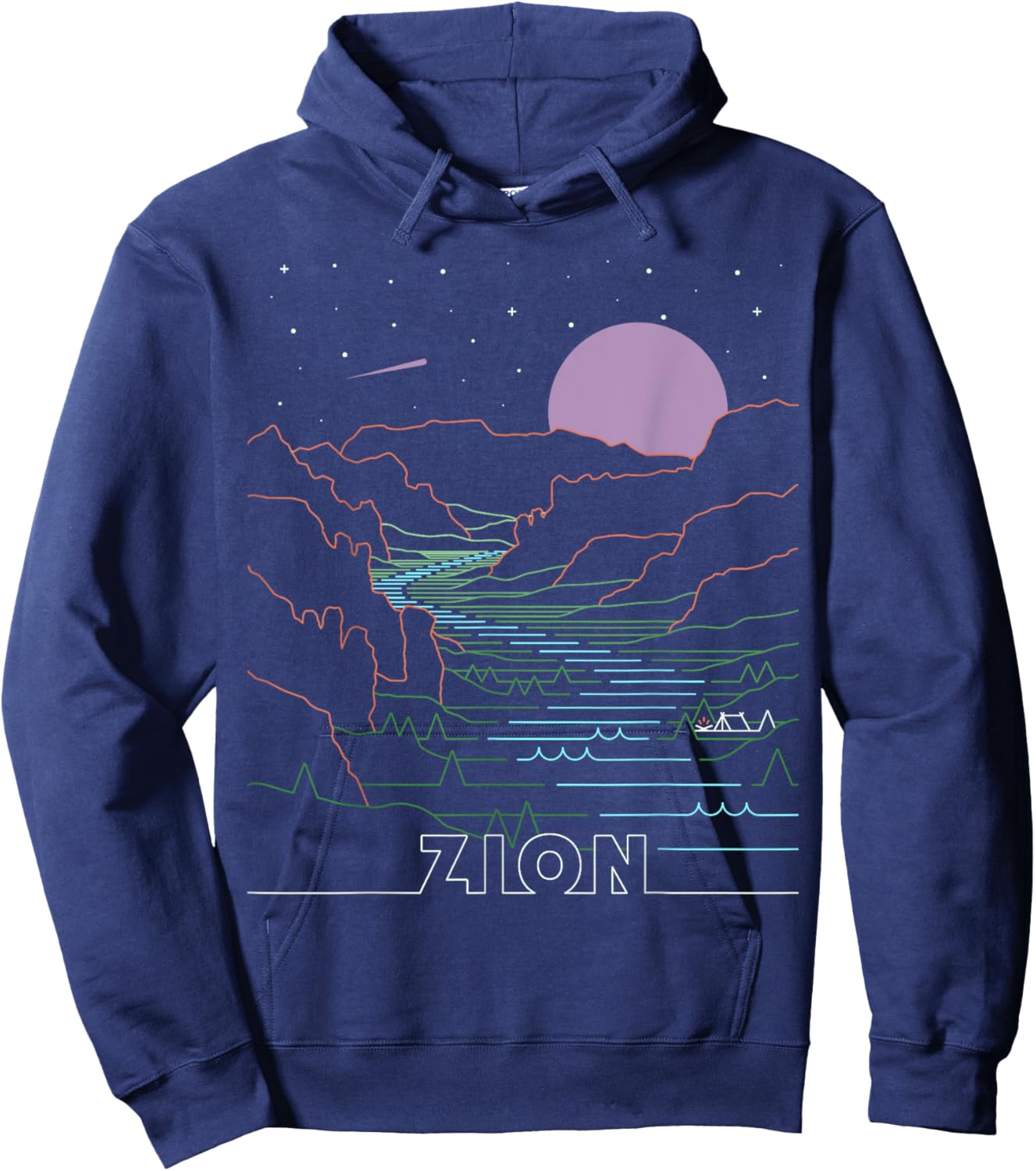 Vintage Zion National Park I Hiked Angels Landing Zion Utah Hoodie - Hoodie | Navy
