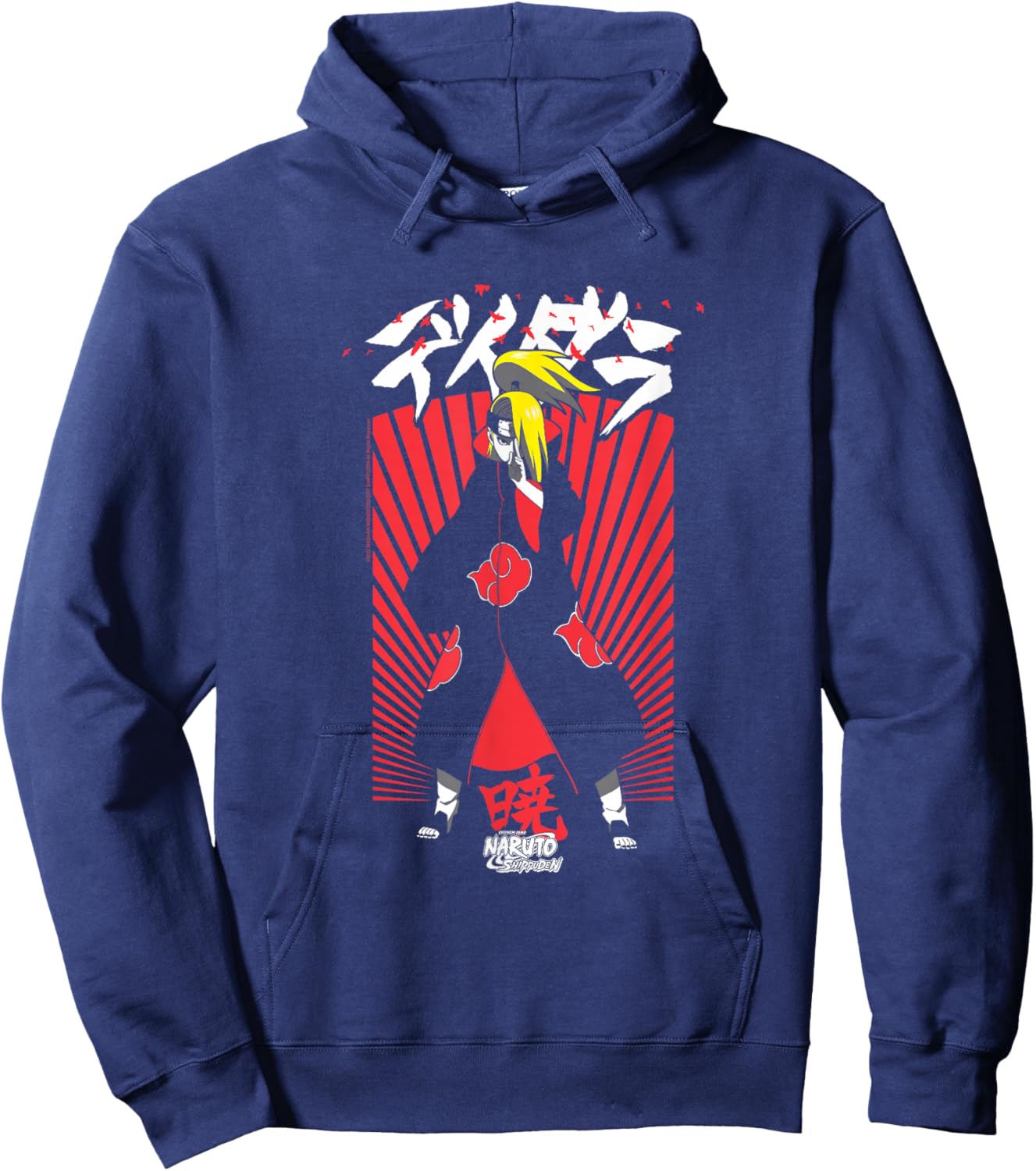 Naruto Shippuden Deidara Jutsu with Kanji Anime Hoodie - Hoodie | Navy