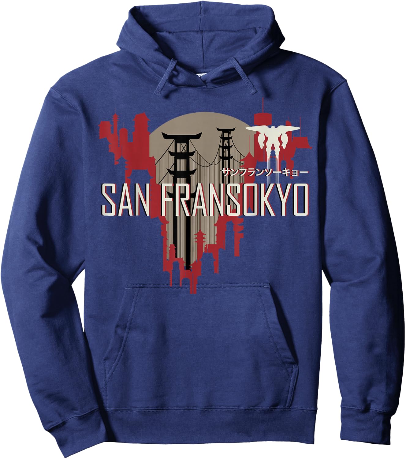Disney Big Hero 6 San Fransokyo Skyline Silhouette Hoodie - Hoodie | Navy