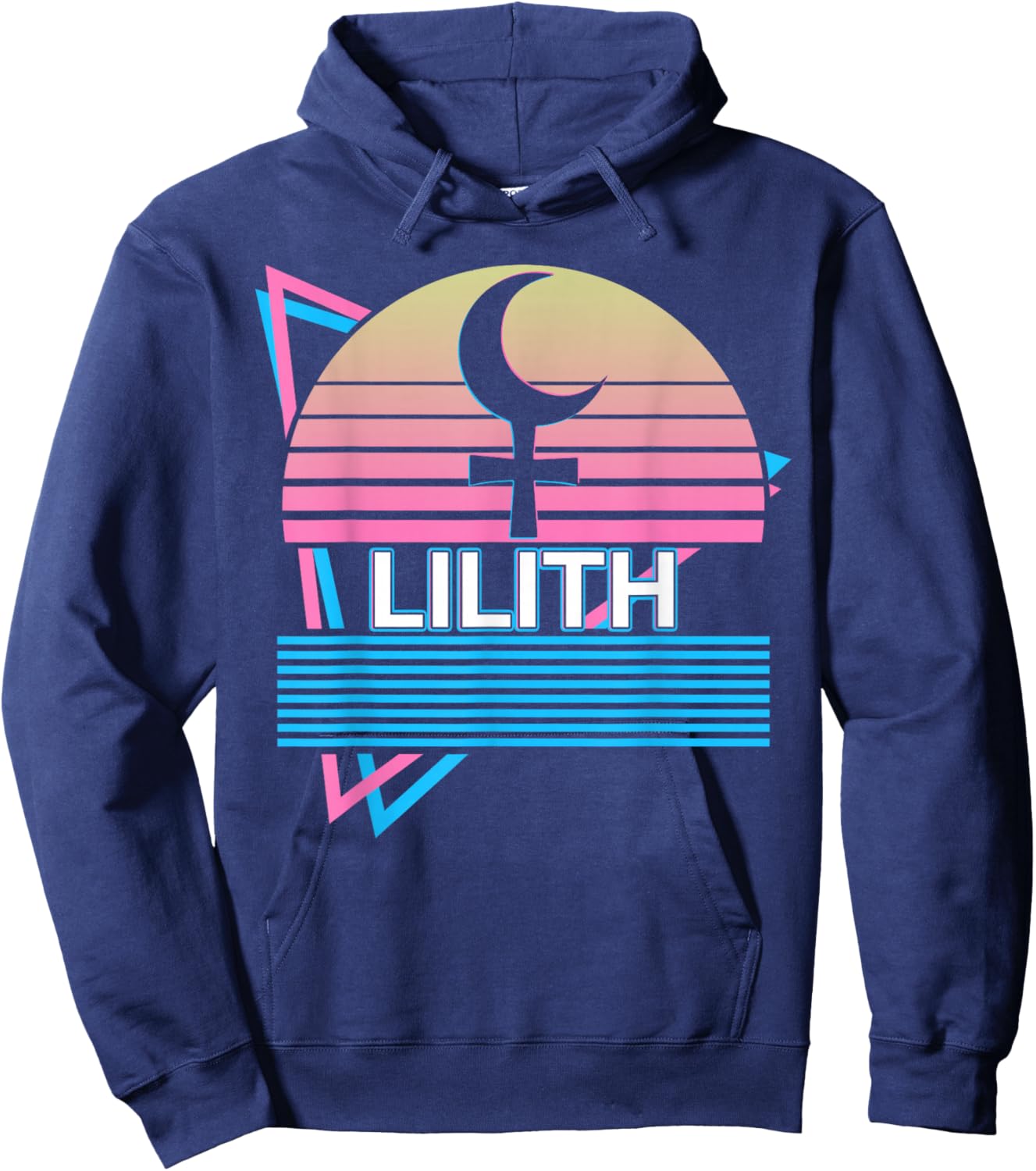 Lilith Dark Moon Retro Hoodie - Hoodie | Navy