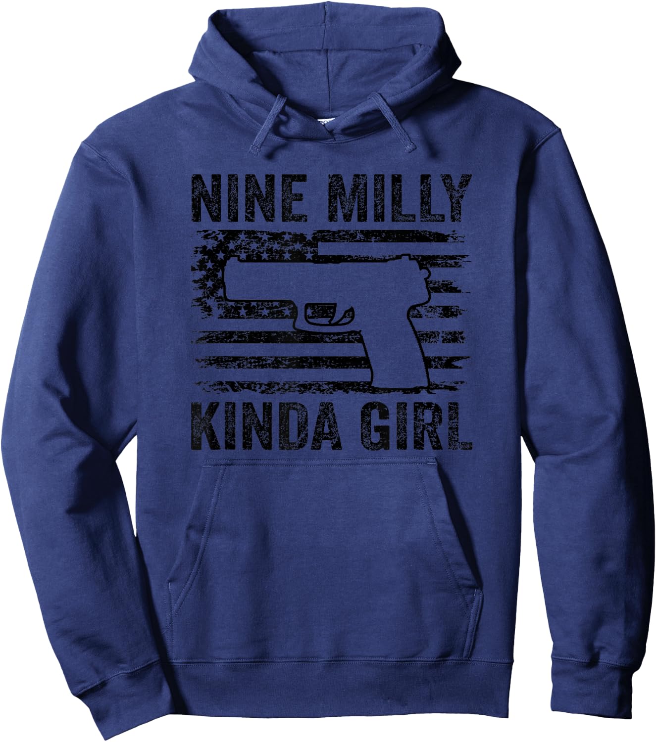 Nine Milly Kinda Girl - Camo 9mm Pistol Gun Owner Hoodie - Hoodie | Navy