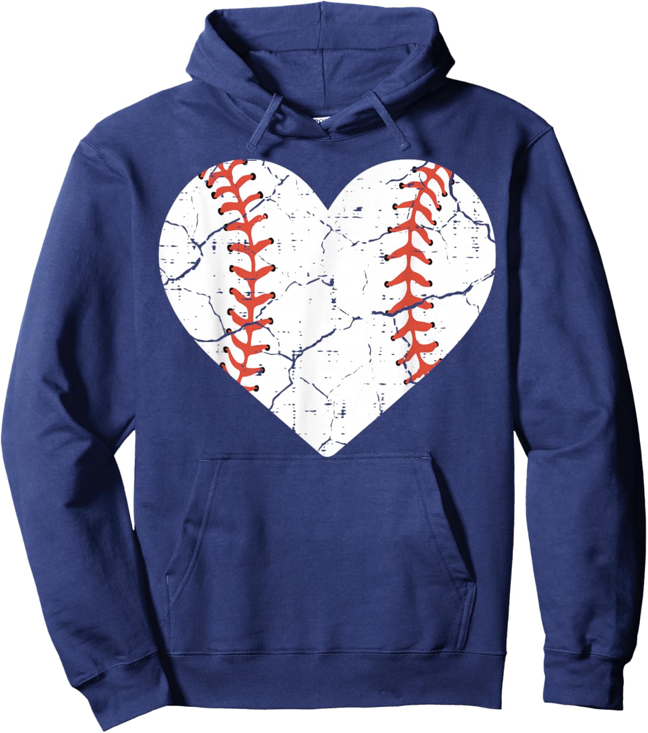 Baseball Heart Sports Player Coach Fan Women Girls Hoodie - Hoodie | Navy