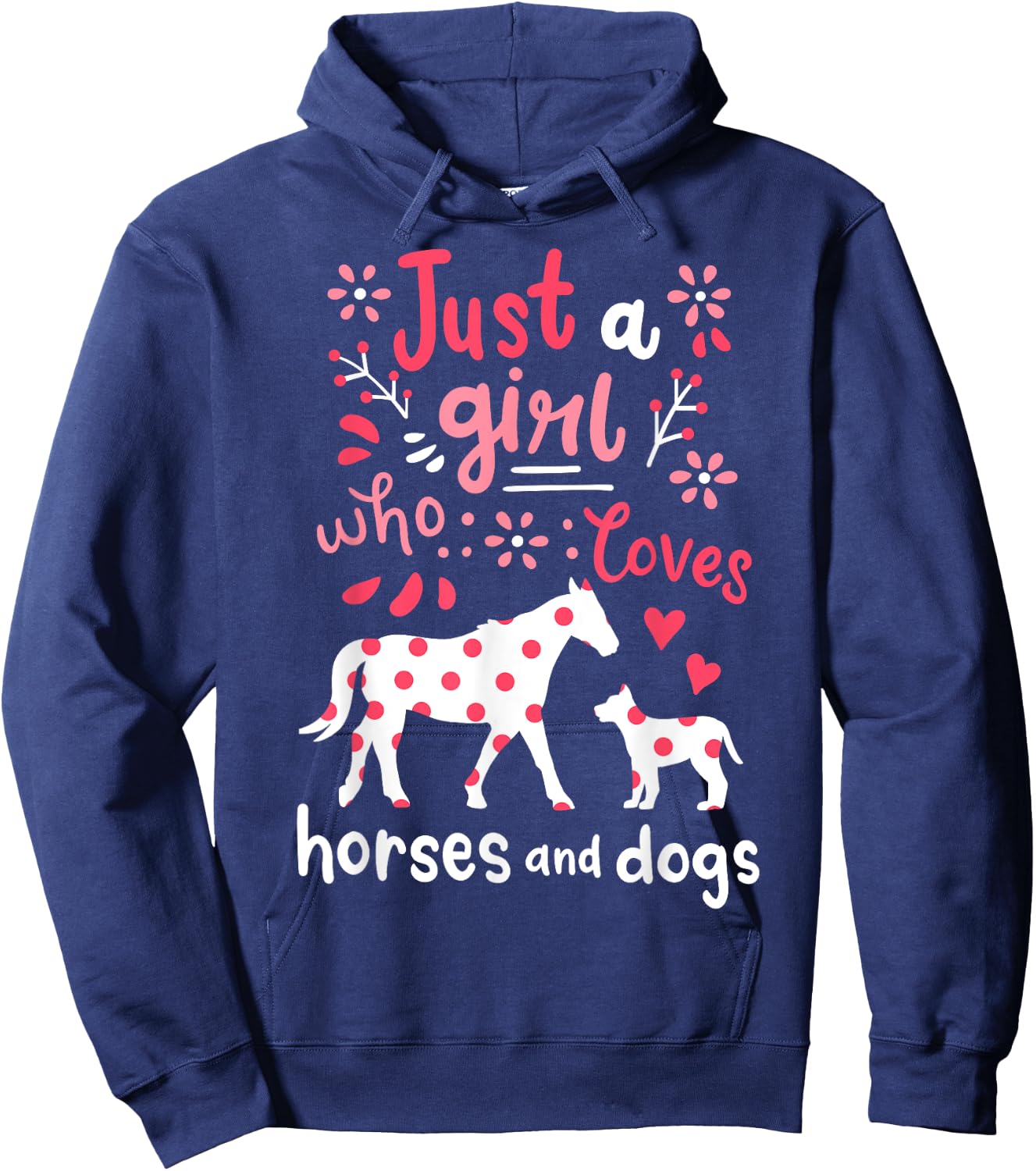 Horse Just A Girl Horses Gift Hoodie - Hoodie | Navy