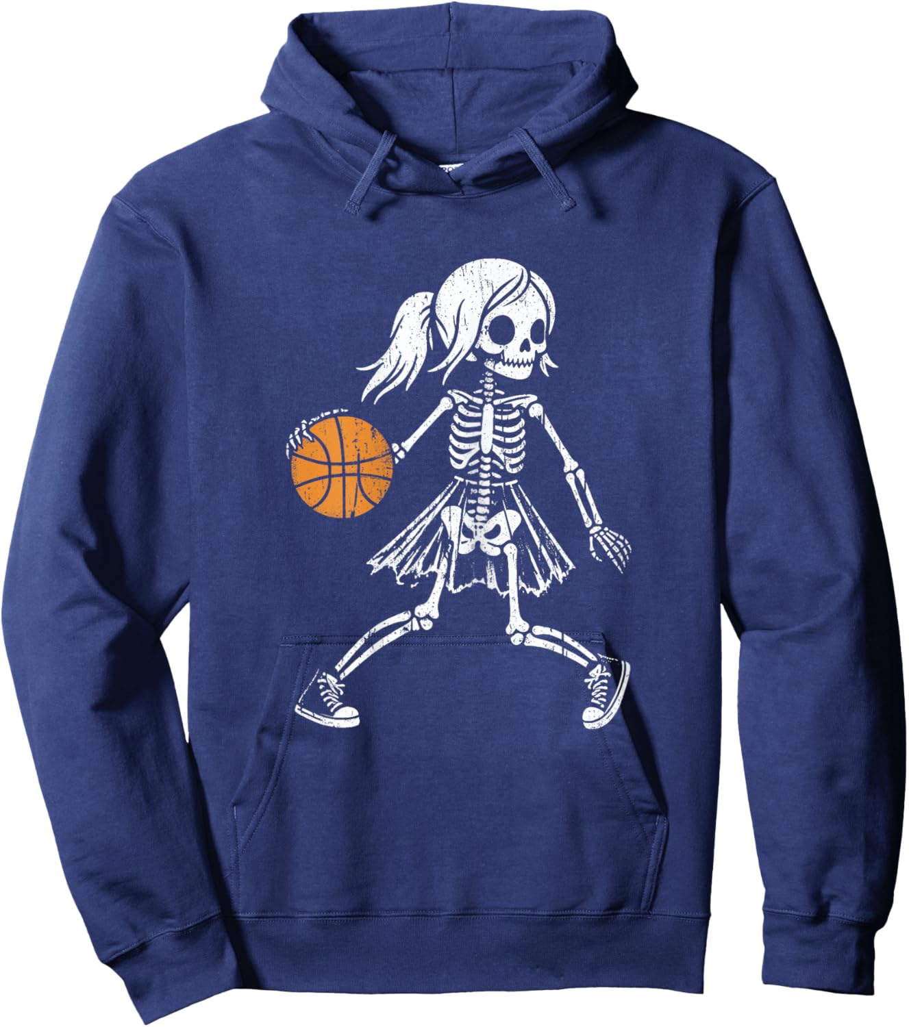 Spooky Basketball Skeletons Spooky Basketball Halloween Hoodie - Hoodie | Navy