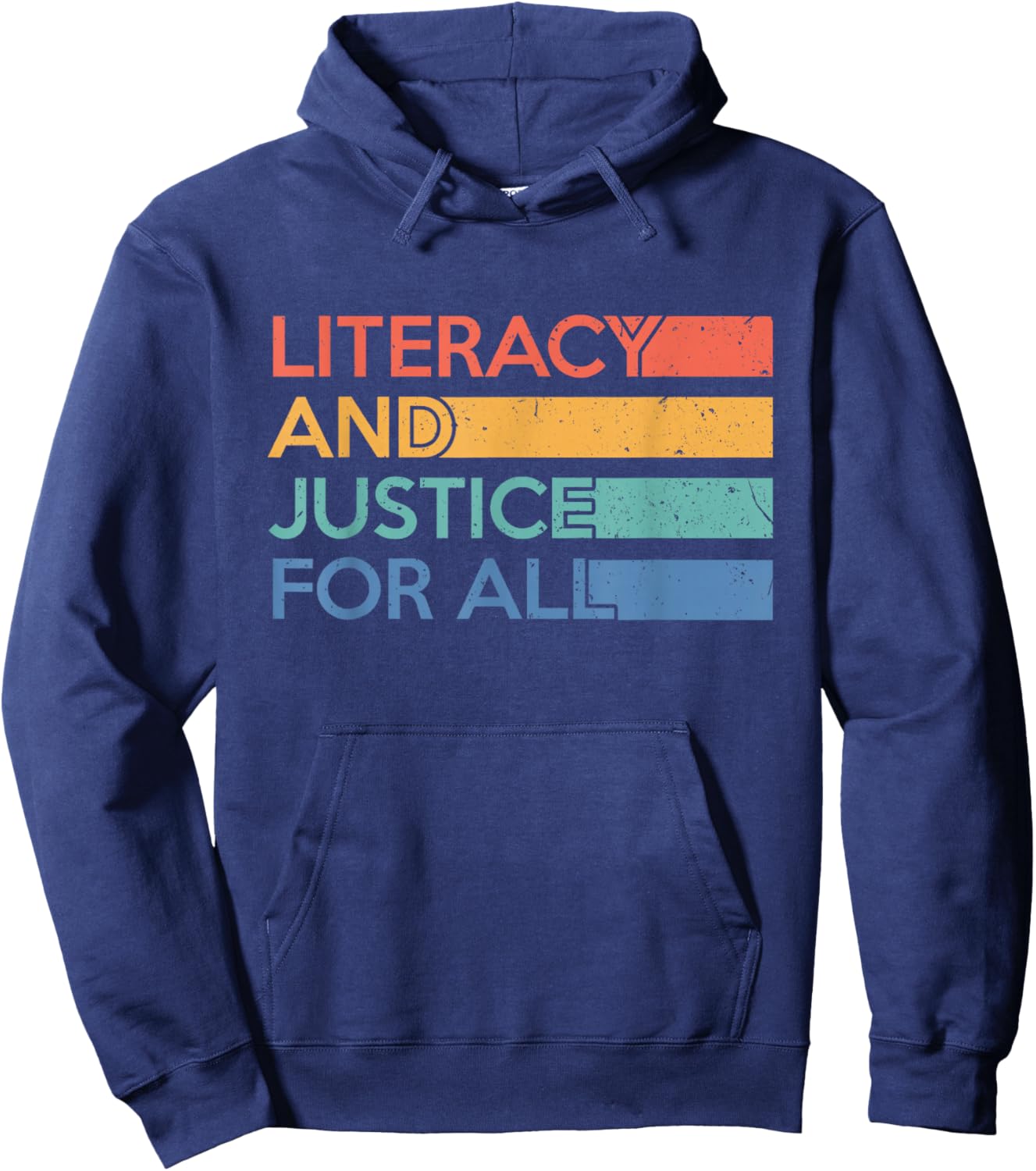 Literacy and Justice for All Reading Book Club Librarian Hoodie - Hoodie | Navy