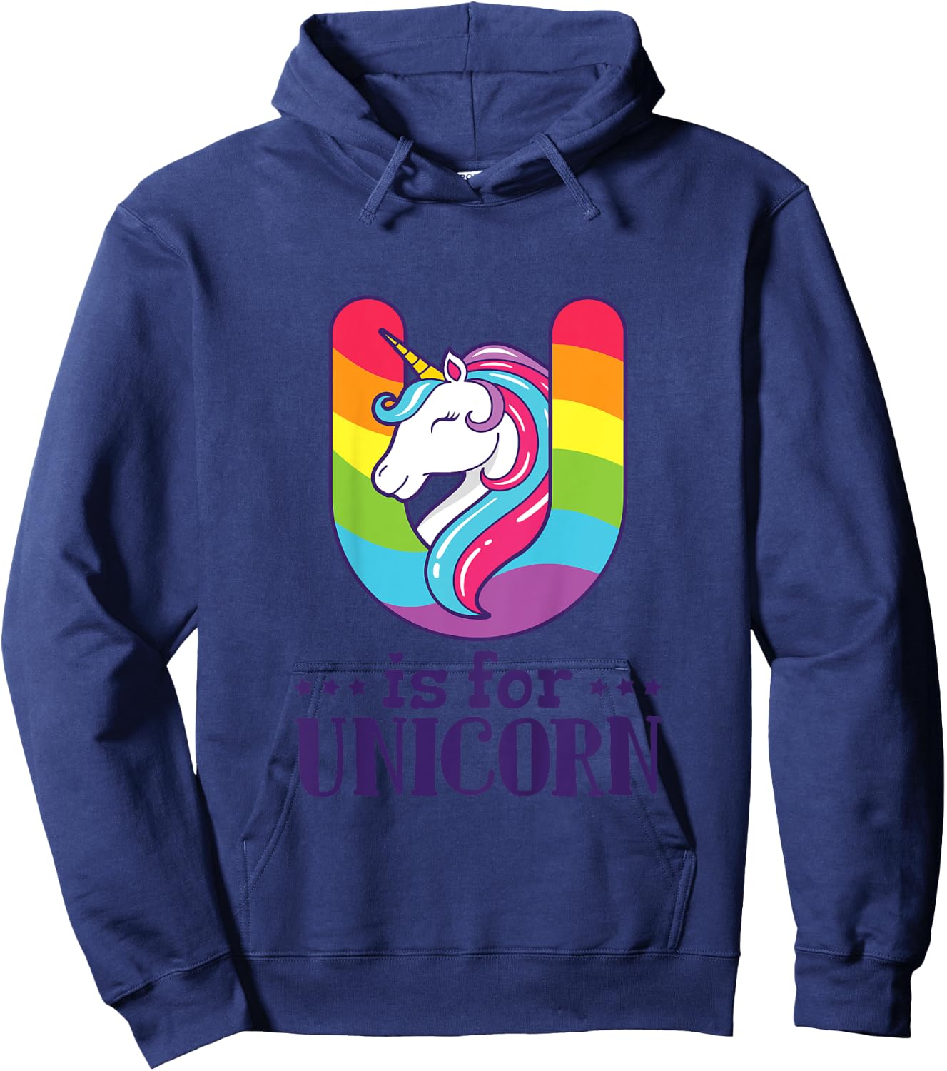 U Is For Unicorn Alphabet Hoodie - Hoodie | Navy