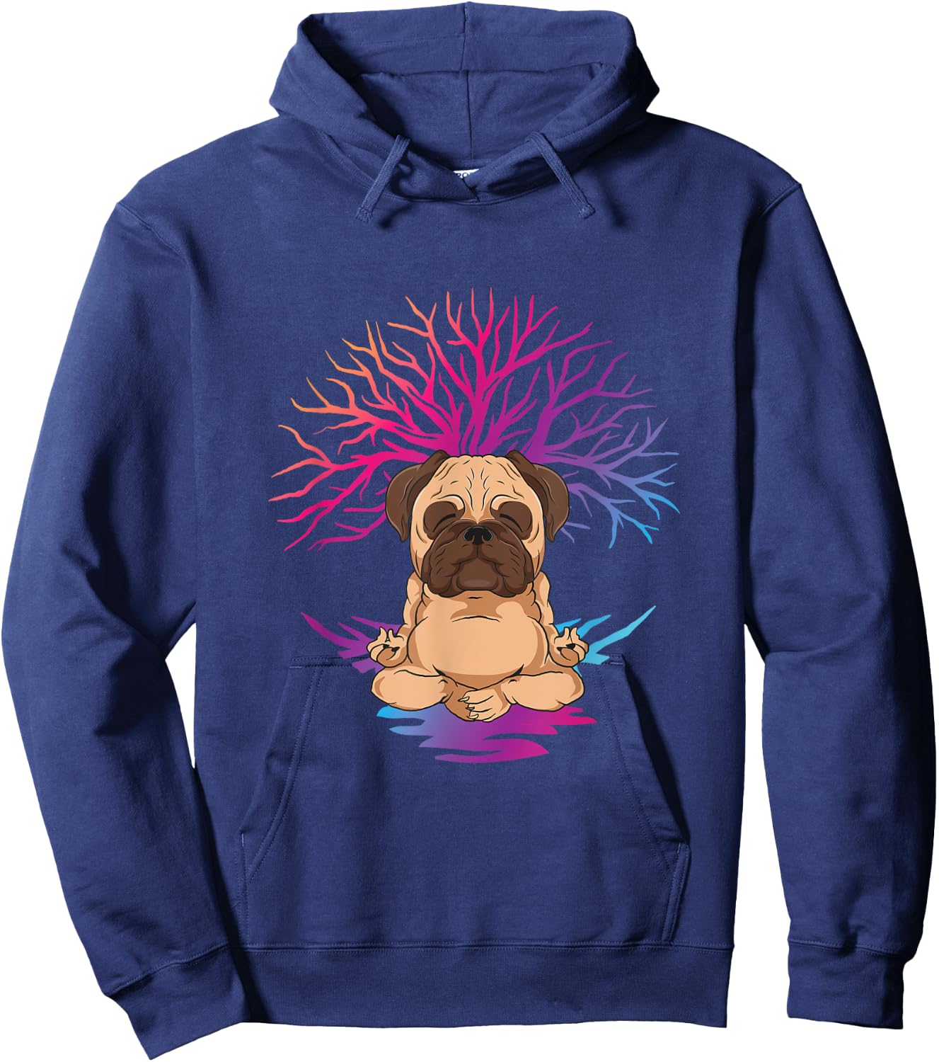 Yoga Pug for meditating dog owner Women Kids Hoodie - Hoodie | Navy