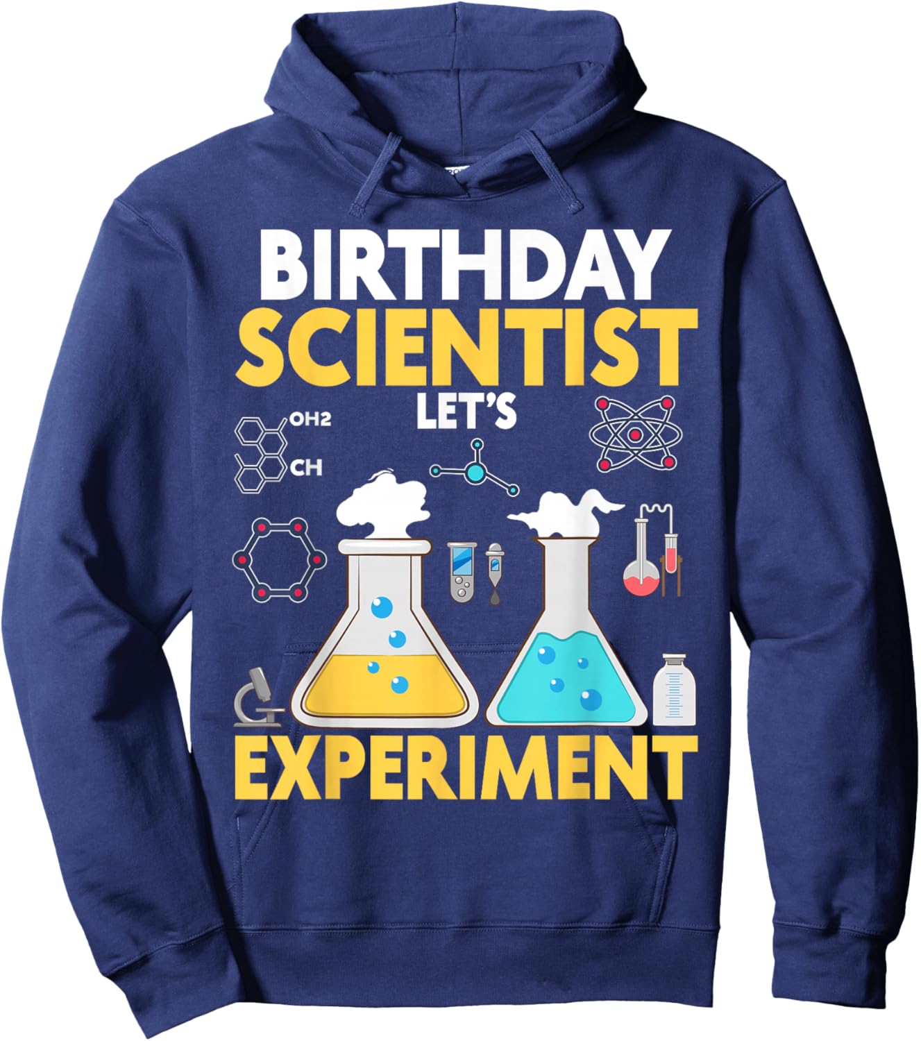 Birthday Shrit For Boys Girls Science Theme Let's Experiment Hoodie - Hoodie | Navy