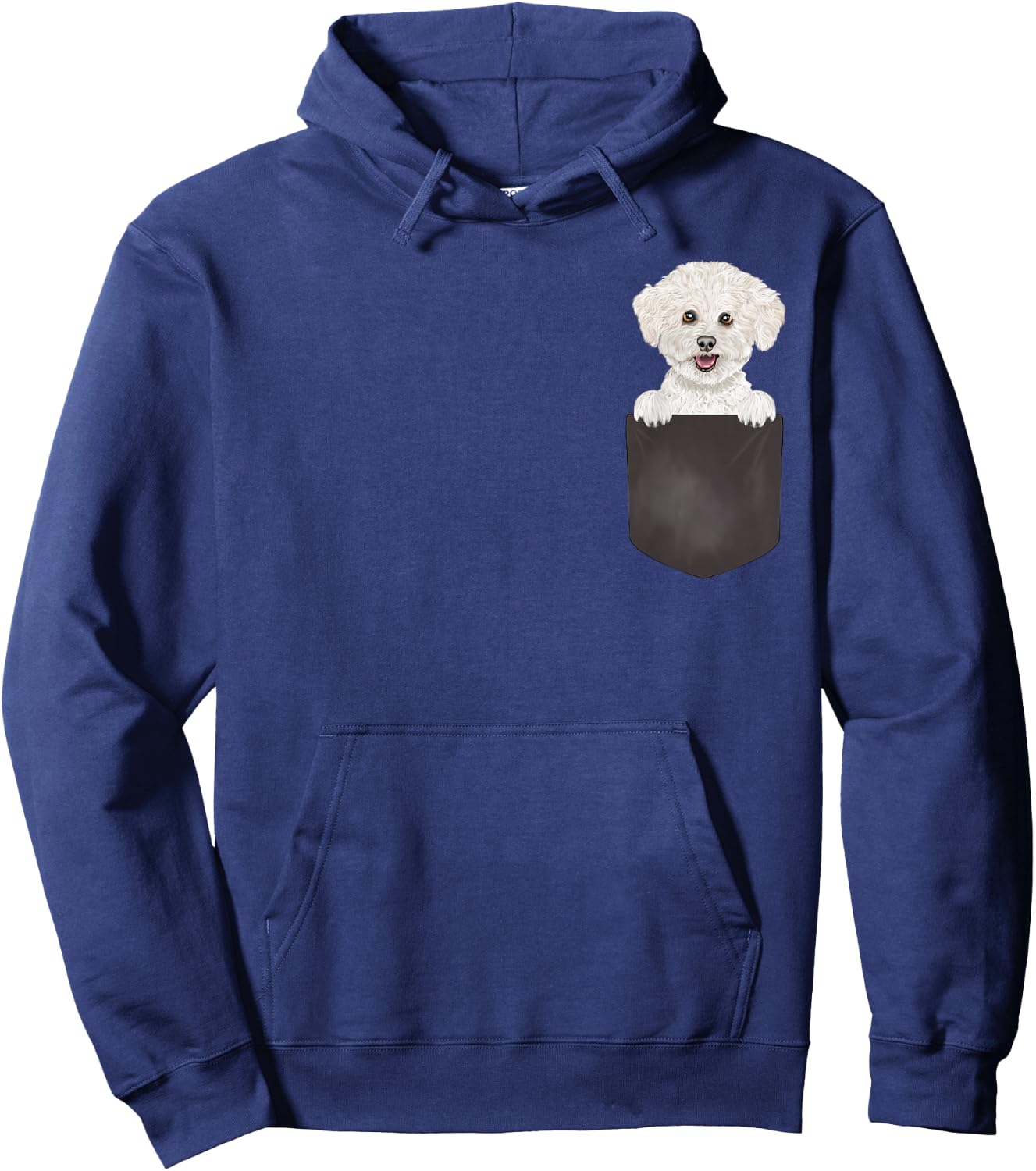 Dog in Pocket Funny Dog Lover Bichons Frise Hoodie - Hoodie | Navy
