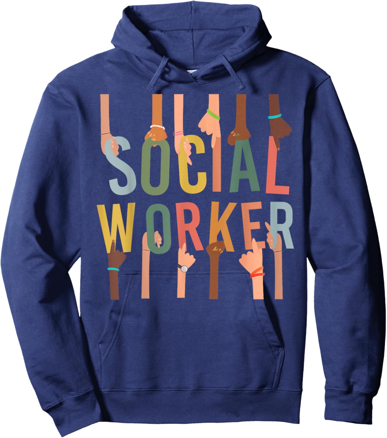 Social Worker Life Funny Social Work Month Black History Hoodie - Hoodie | Navy