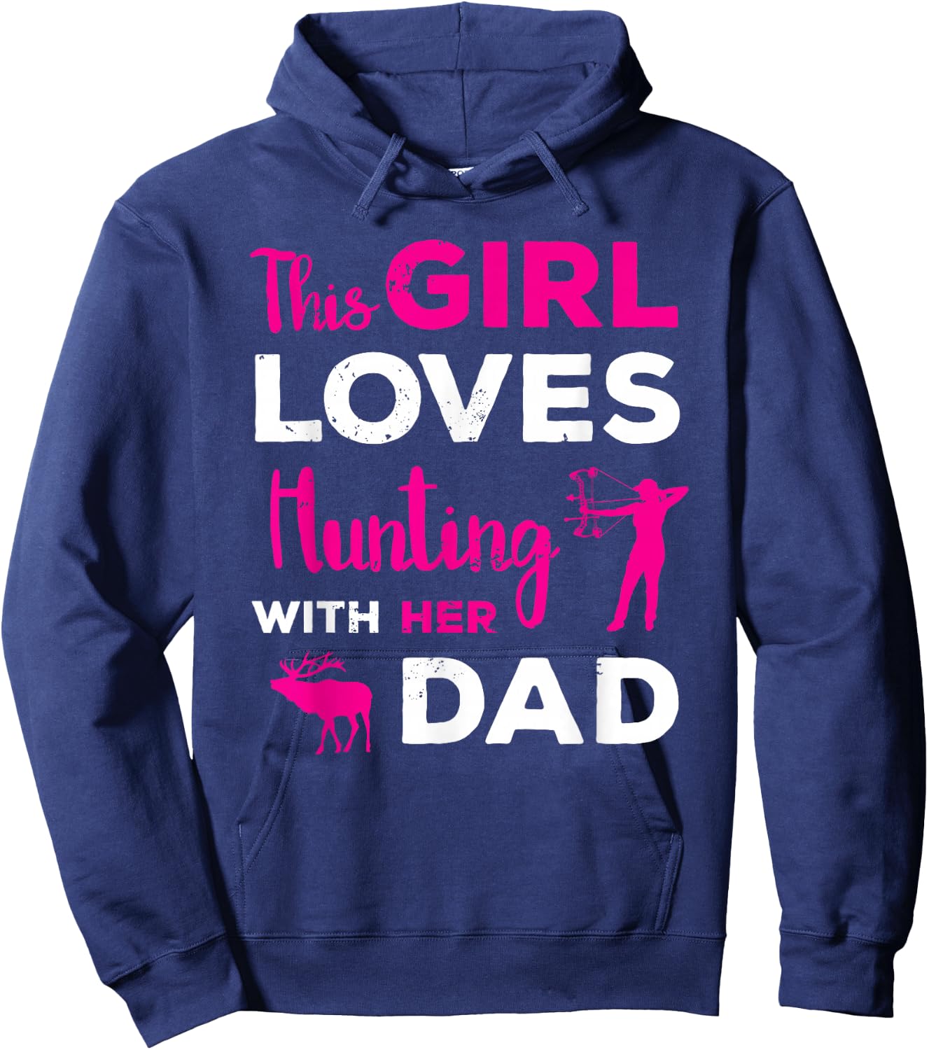 Cute Girls Hunting Gift Dad Daughter Hunting Buddy Hunter Hoodie - Hoodie | Navy